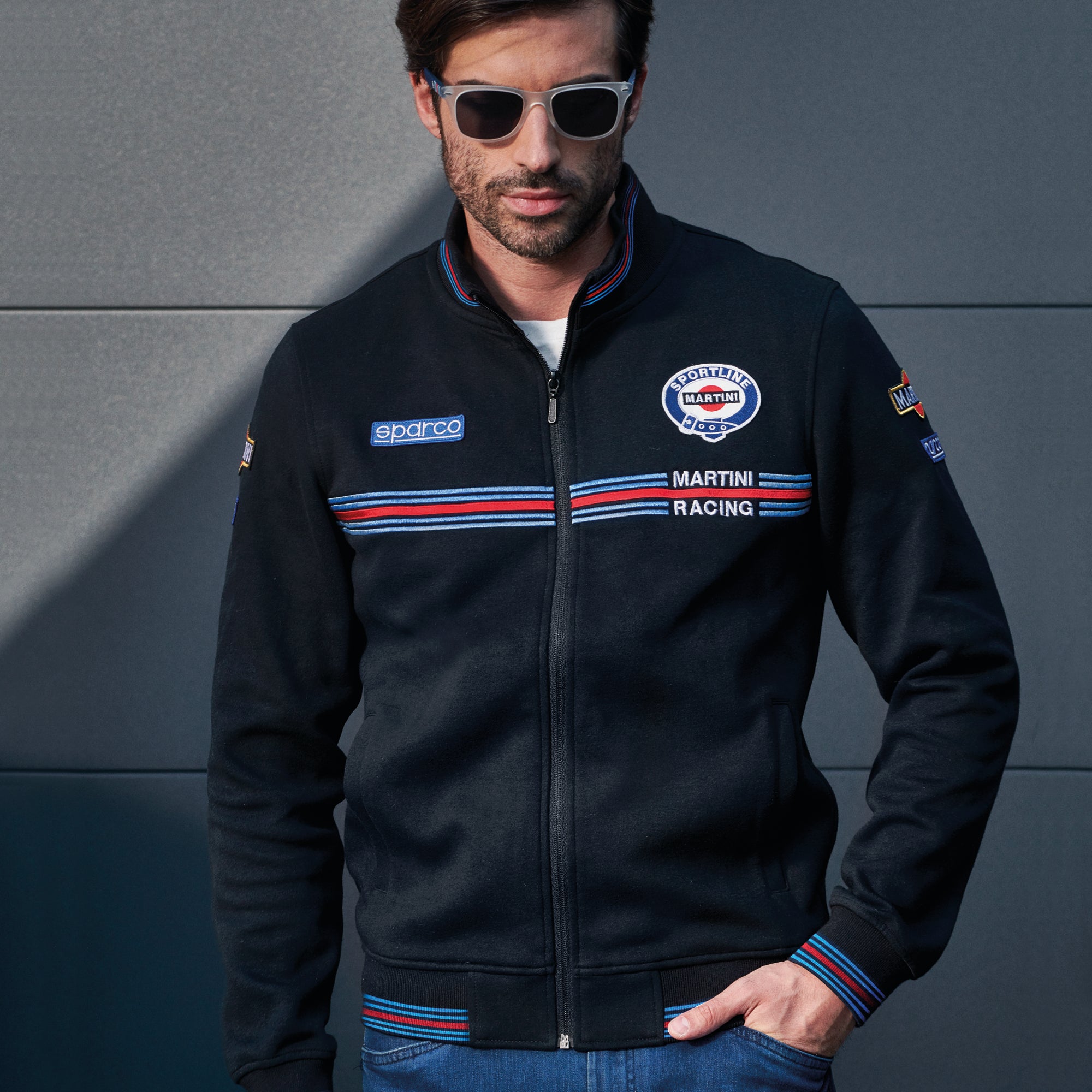 Sparco Felpa Full Zip Martini-R nero-abbigliamento Sparco Teamwork