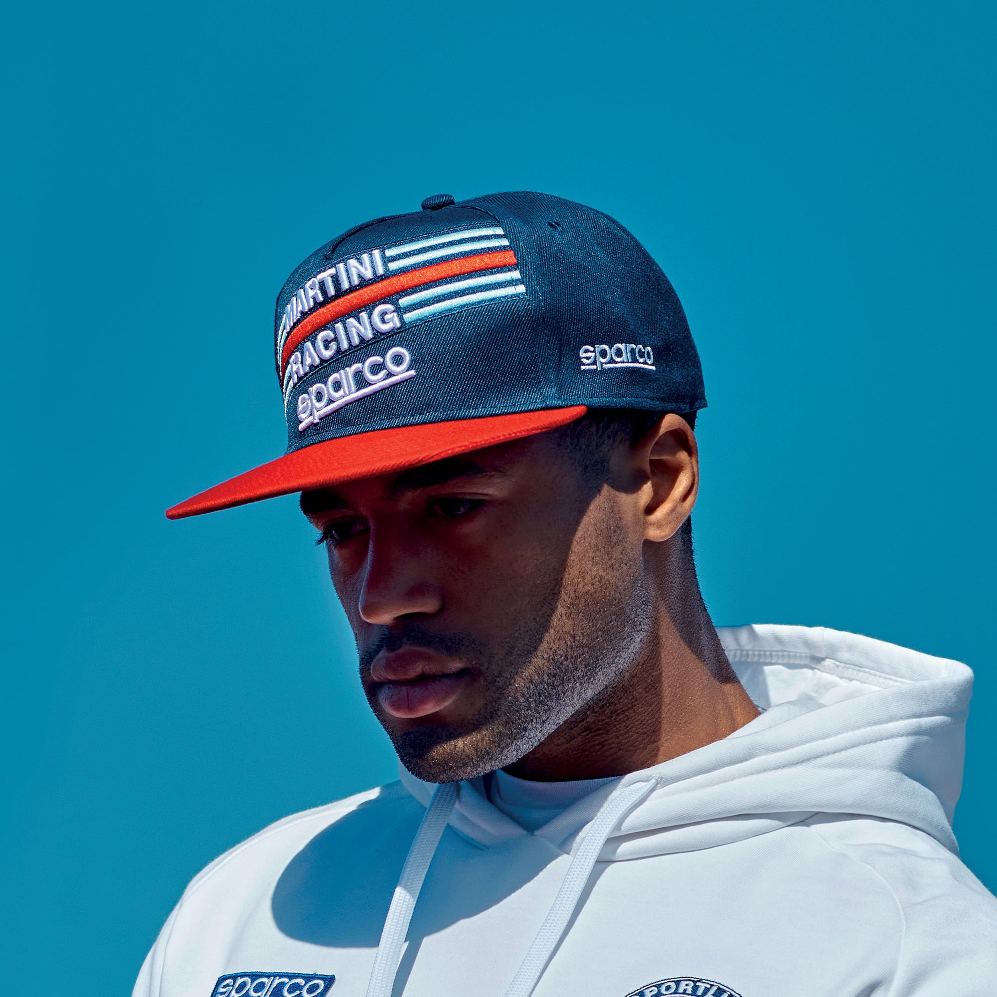 Sparco Flat Visor Cap Martini-R blu
