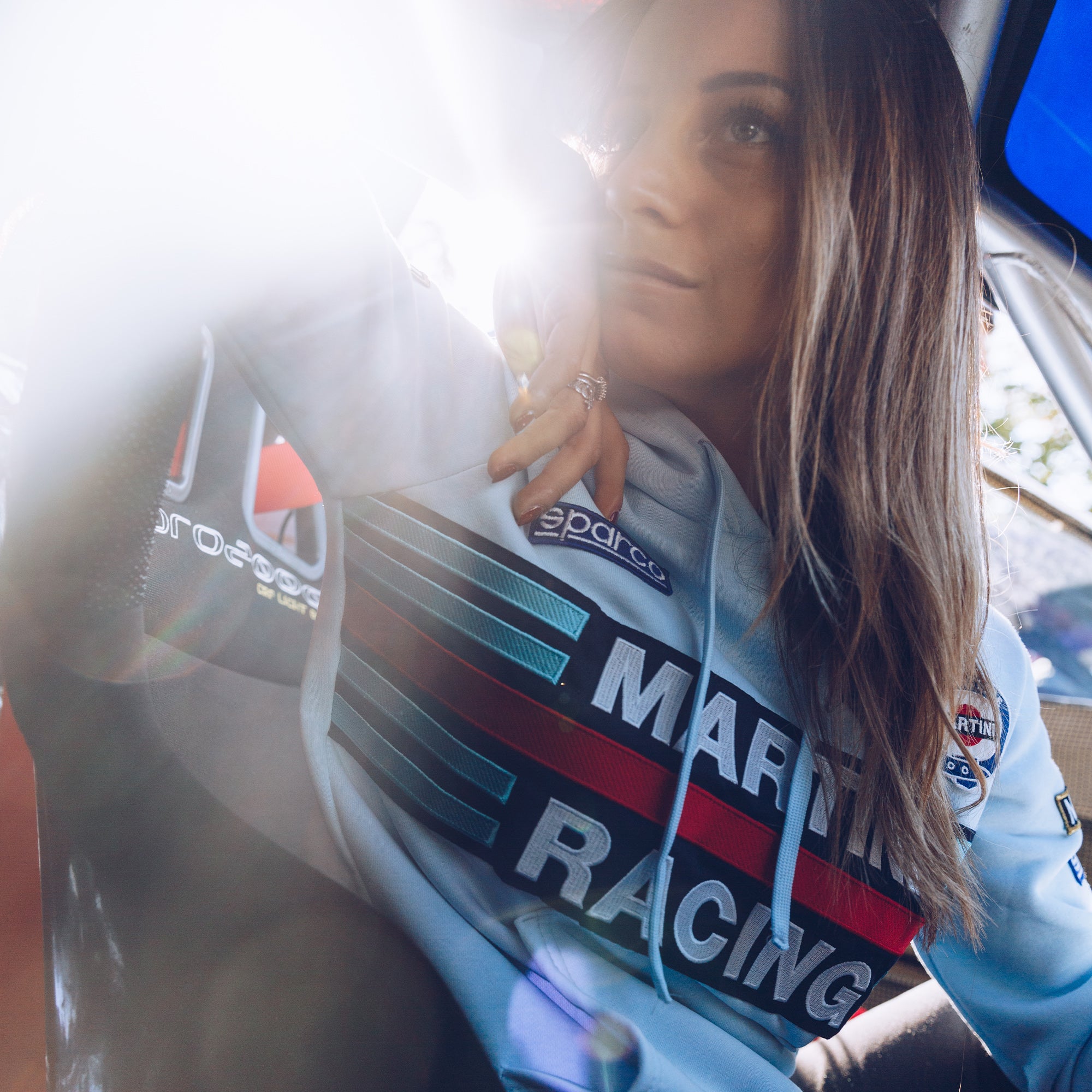 Sparco Hoodie Lady Martini-R celeste