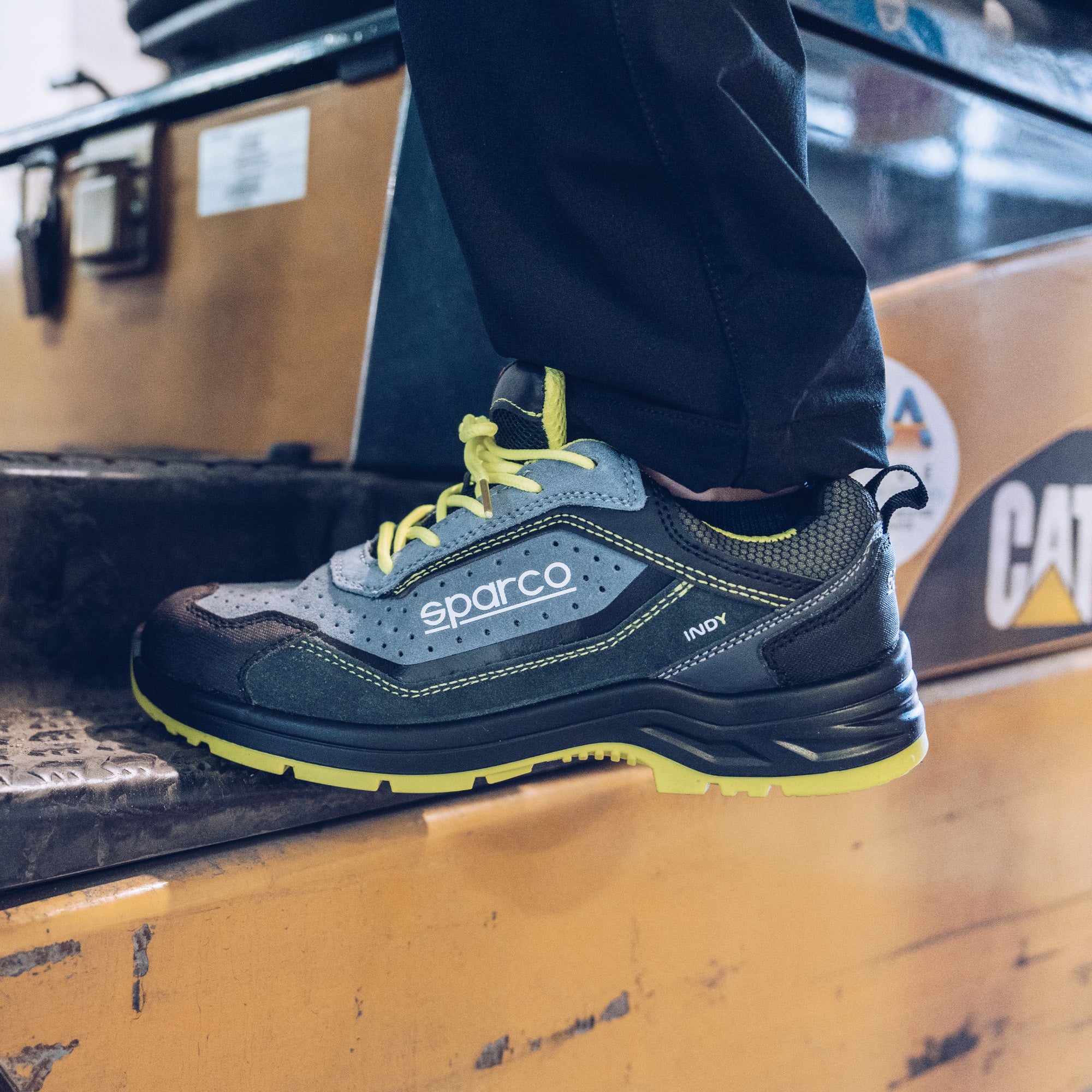 Sparco Scarpa Indy Texas S1P ESD arancio fluo grigios/Gf S1P ESD grigio/giallo-scarpe antinfortunistiche da lavoro