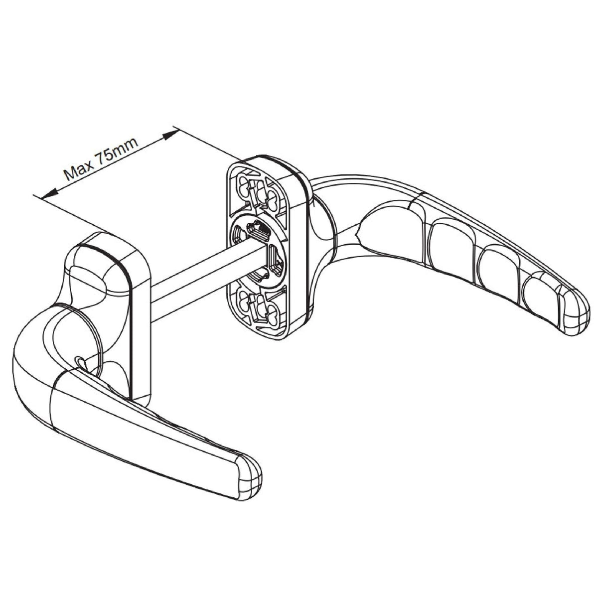 Maniglia Comfort doppia in alluminio pressofuso - Mister Italy 3060