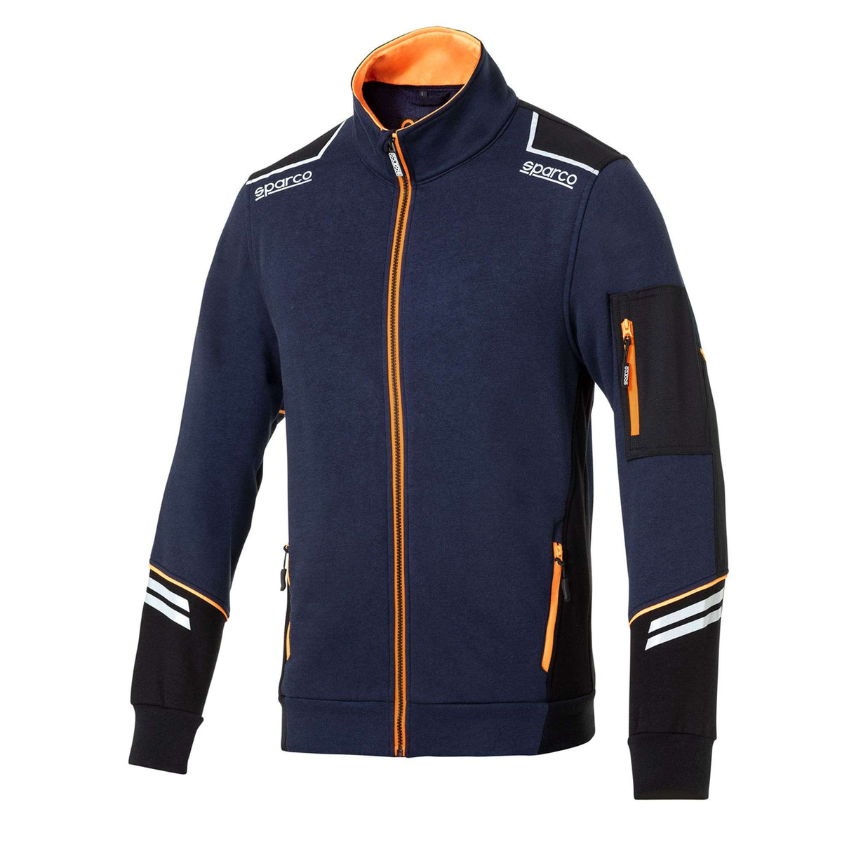 Sparco Full Zip Tech Alabama blu navy/arancio fluo