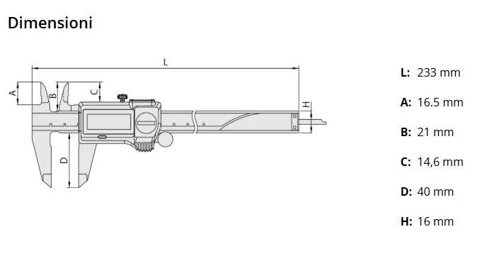 Calibro ABS impermeabile IP67 0-150 mm 500-706-20 - Mitutoyo