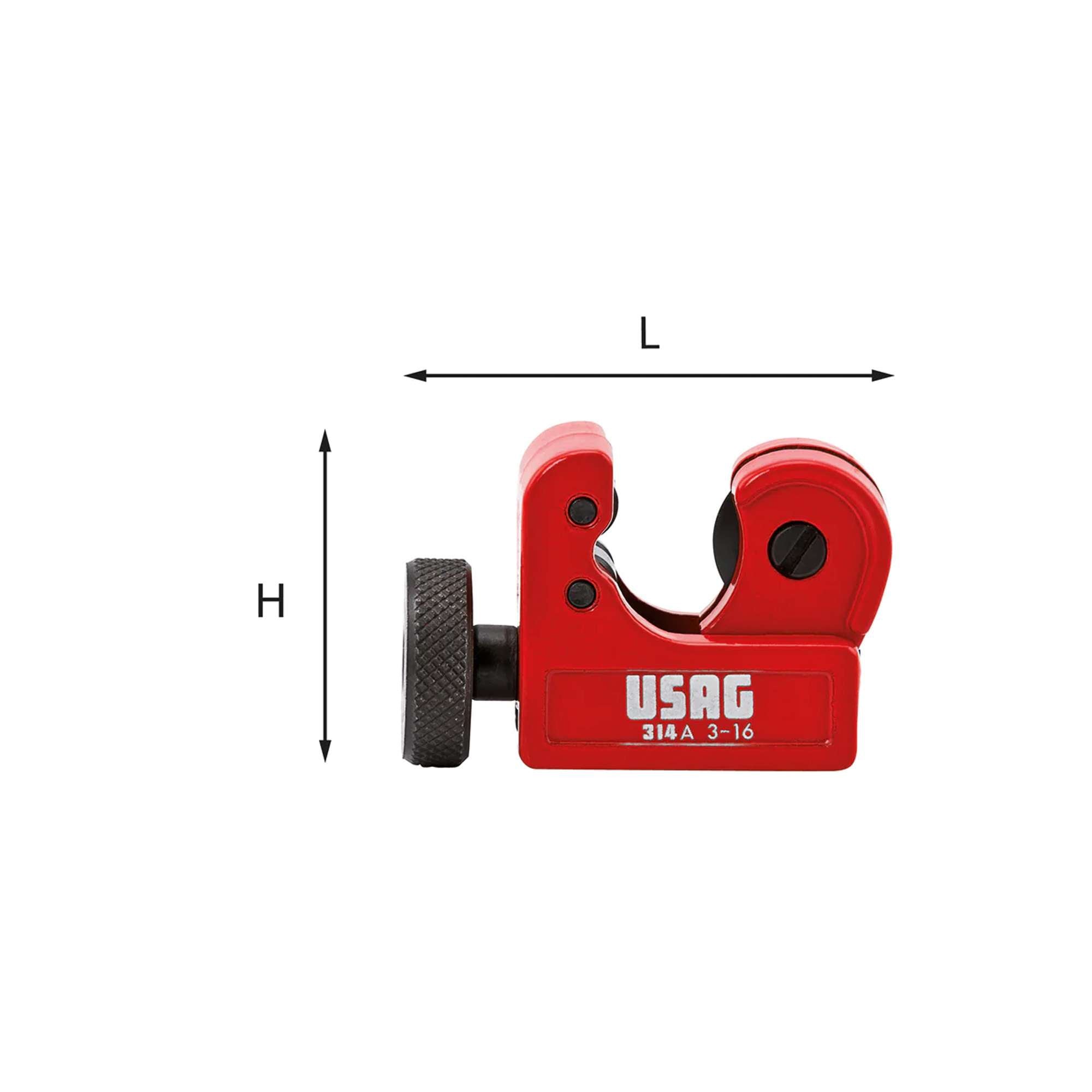 Tagliatubi per tubi in rame e lega leggera 316mm 1/8-5/8" 130gr Usag 314 A