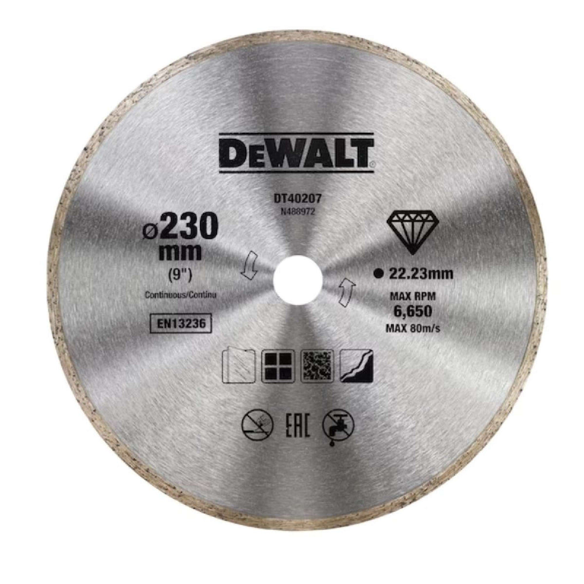 Disco da taglio diamantato a corona continua 230mm - Dewalt DT40207-QZ