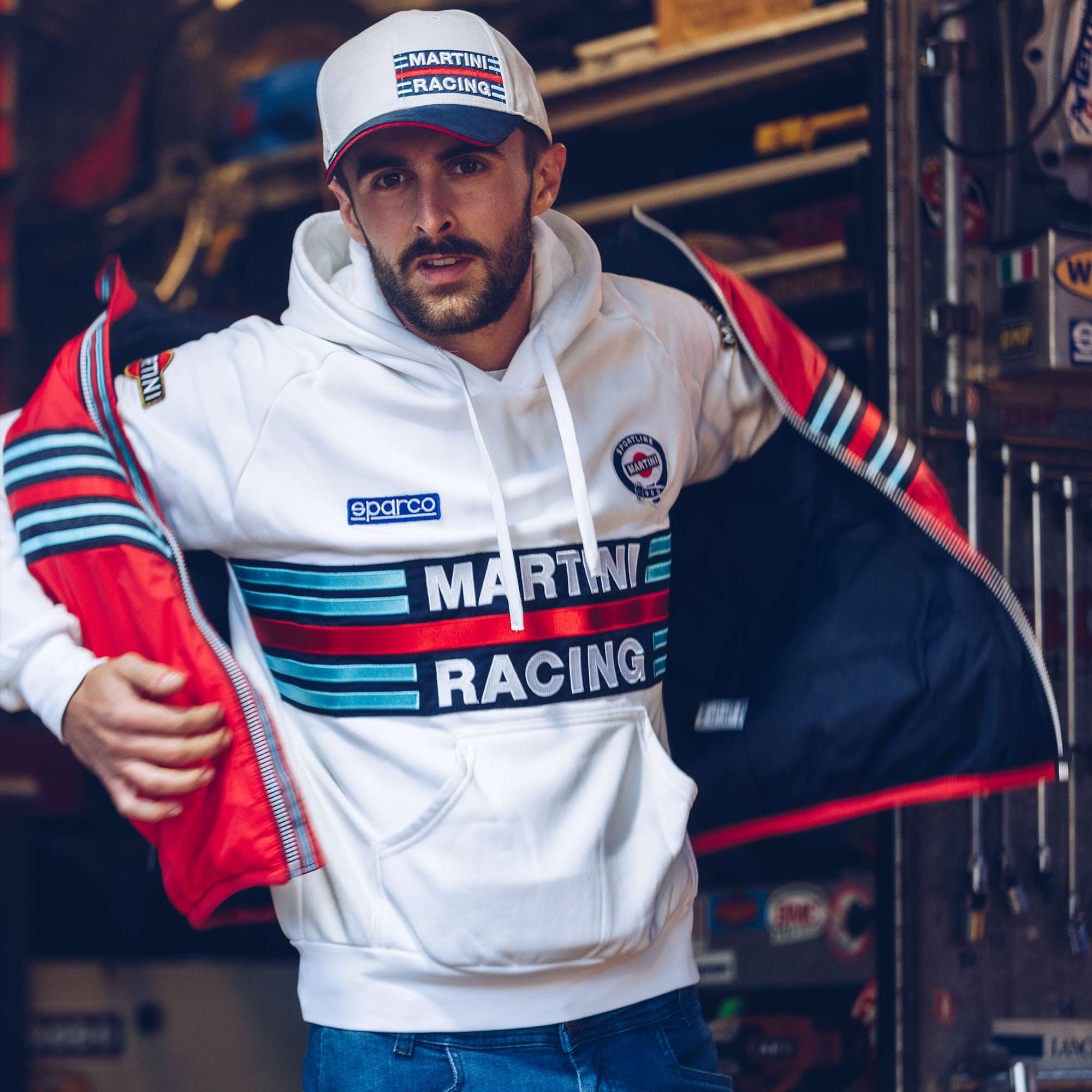 Sparco Hoodie Martini-R bianco