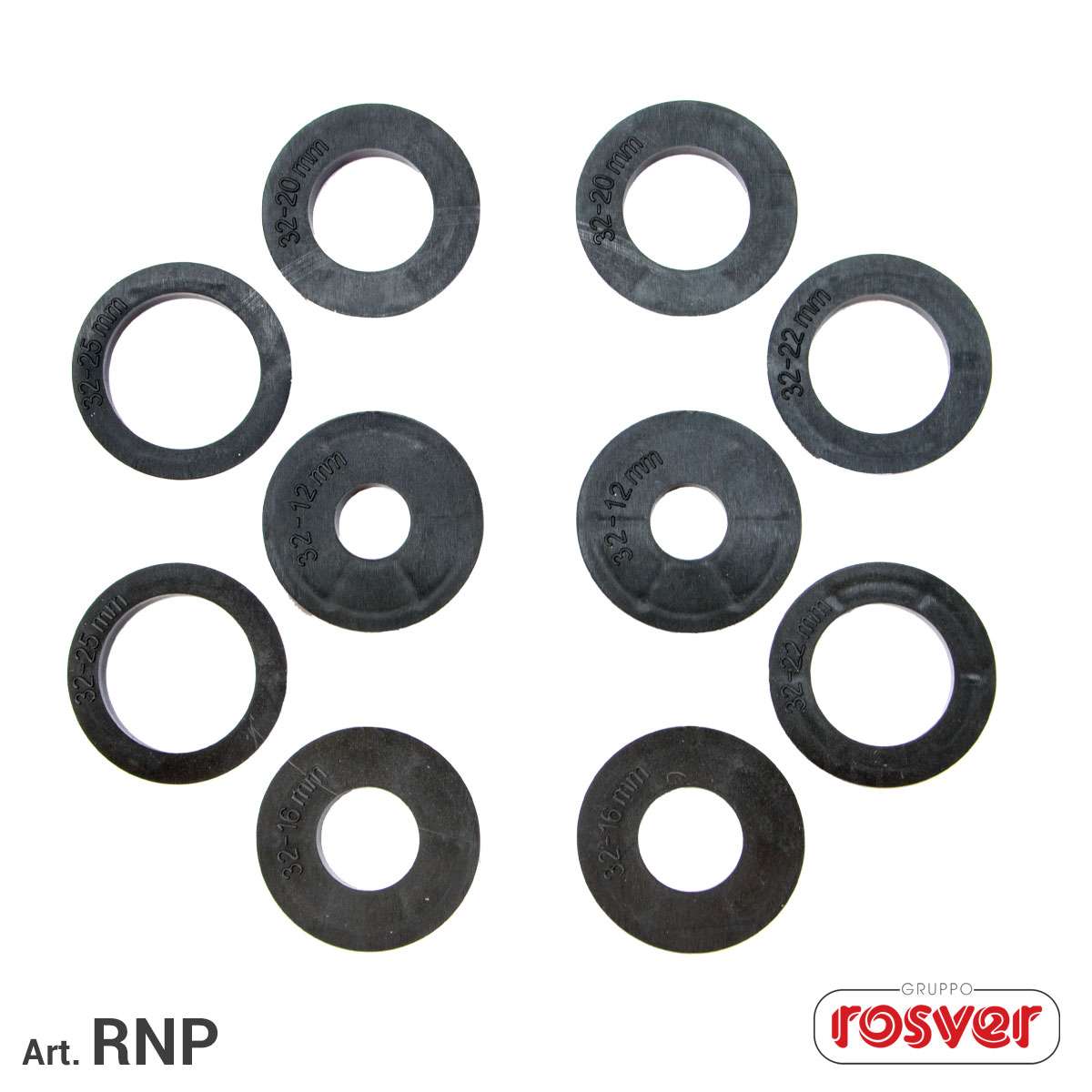Set coppie riduzioni Rosver RNP Diametro 32 mm per fori 25/22/20/16/12 mm