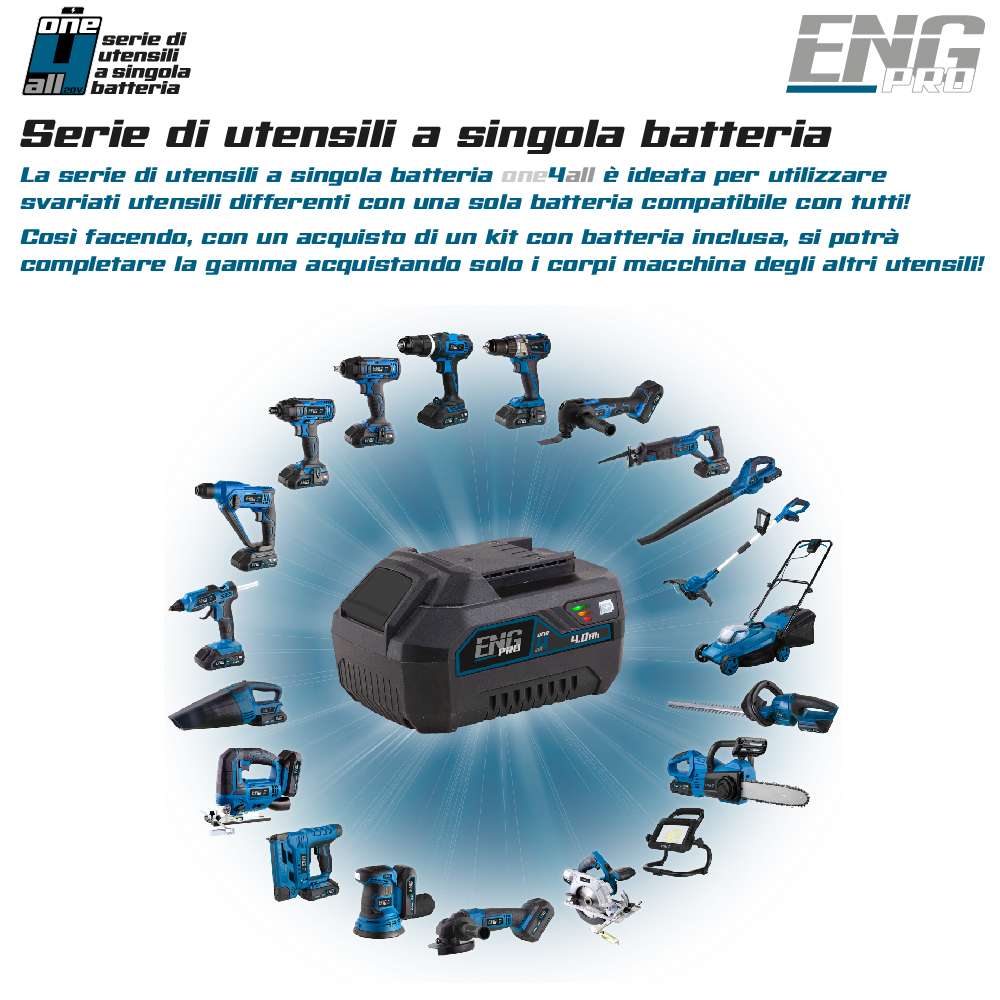 Motosega a batteria 250 mm - Linea professionale ONE4ALL 20V ENGPRO 1B20-ES00