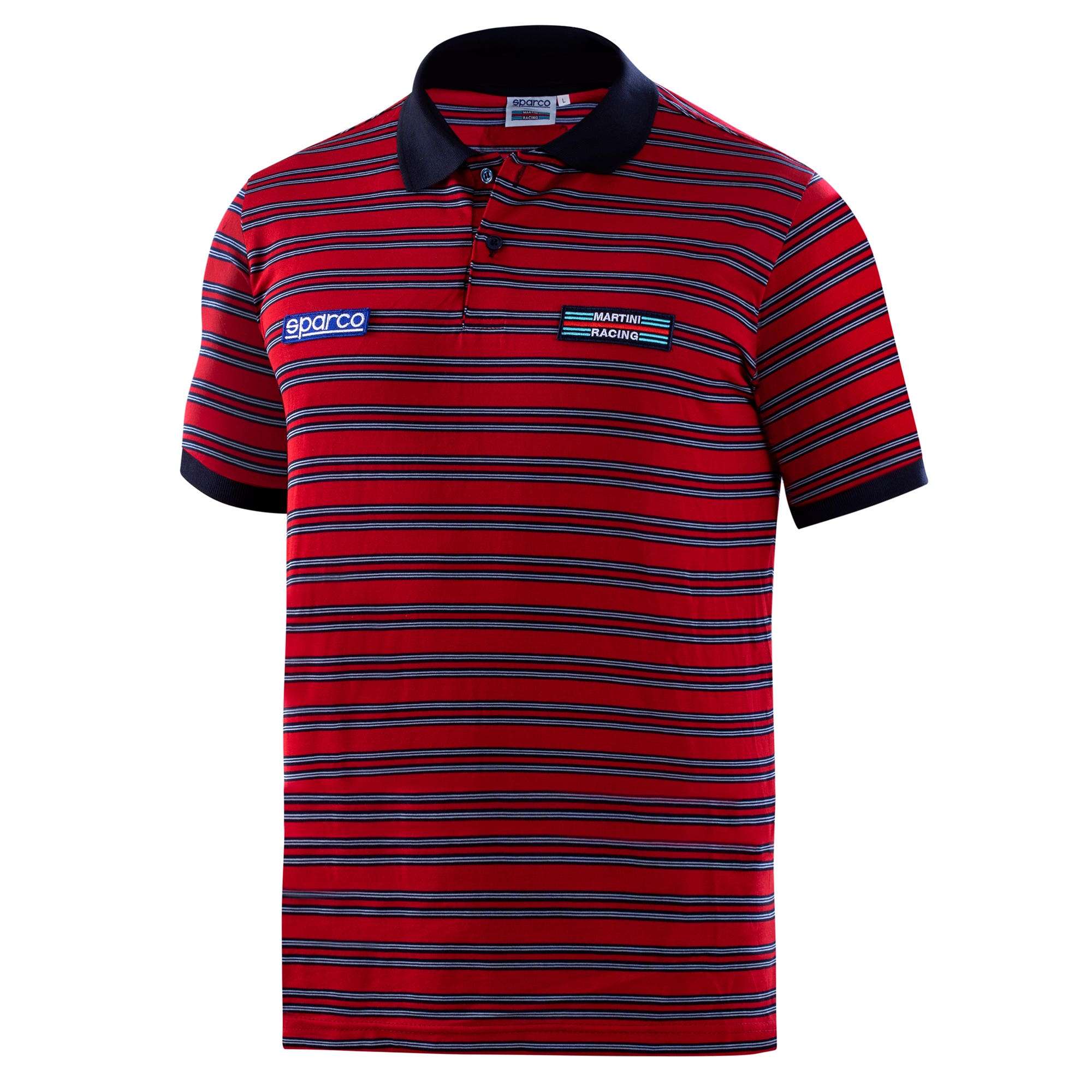Sparco Polo Replica Sportline Stripes Mart rosso-abbigliamento