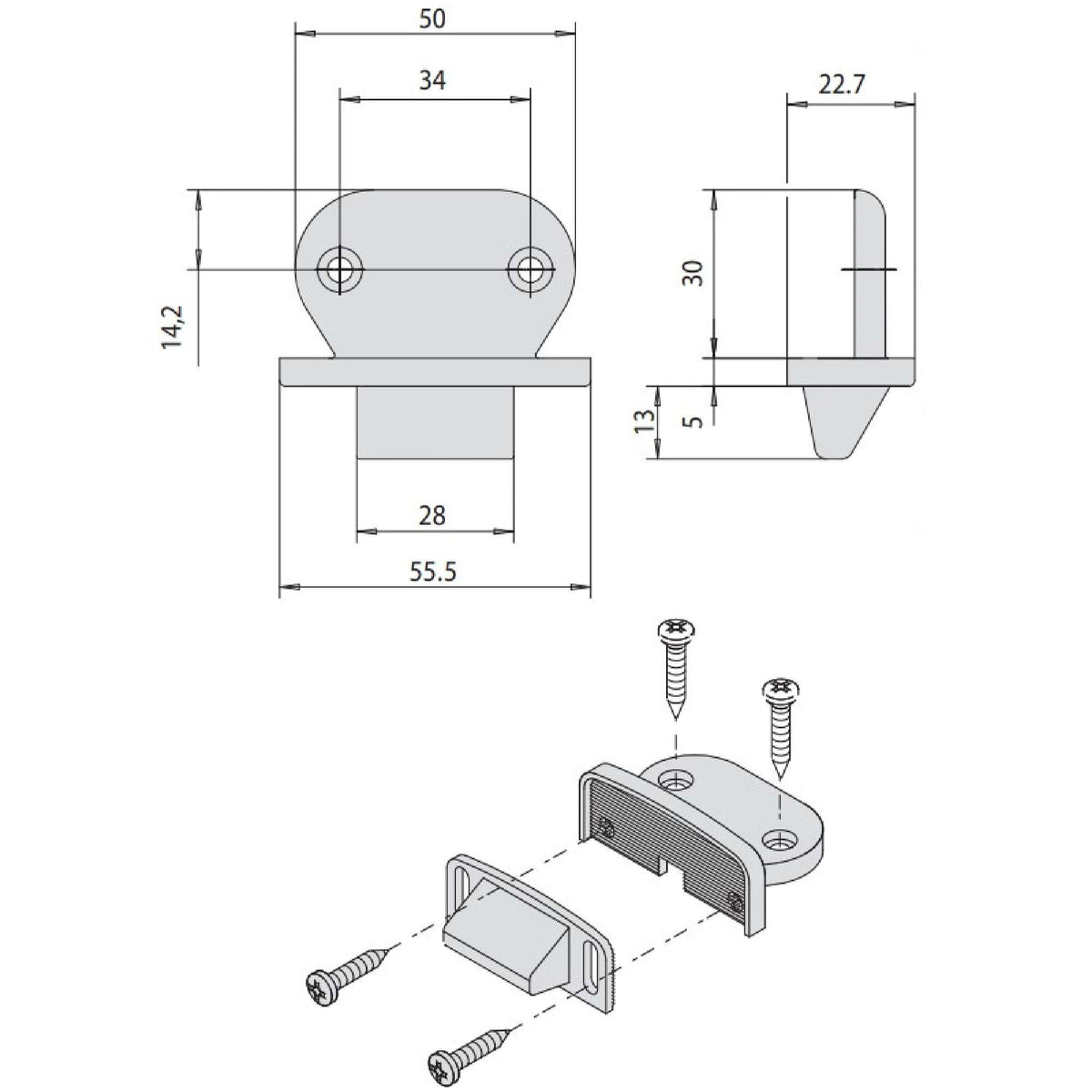 Bocchetta regolabile per porte in legno e PVC - CISA 07072.33