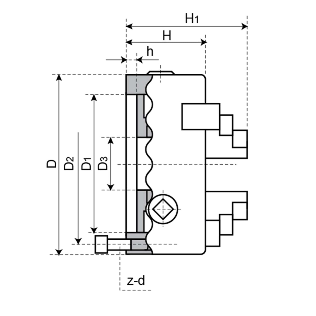 Mandrino autocentrante di precisione per tornio 4+4 griffe ENG pro