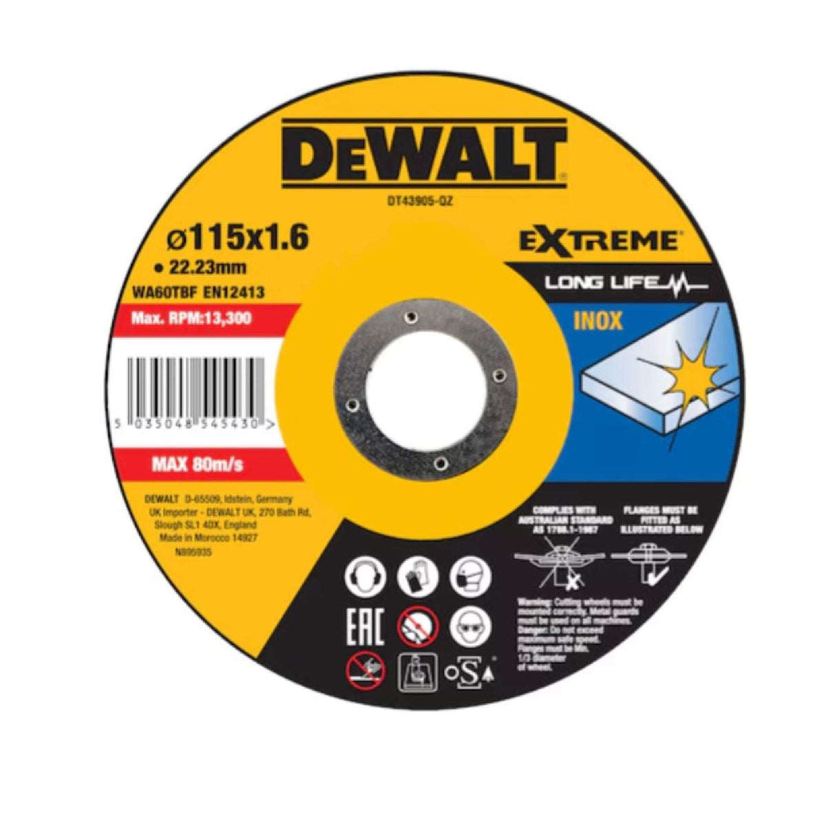 Disco da taglio OSA ad alte prestazioni per taglio INOX Long Life - Dewalt