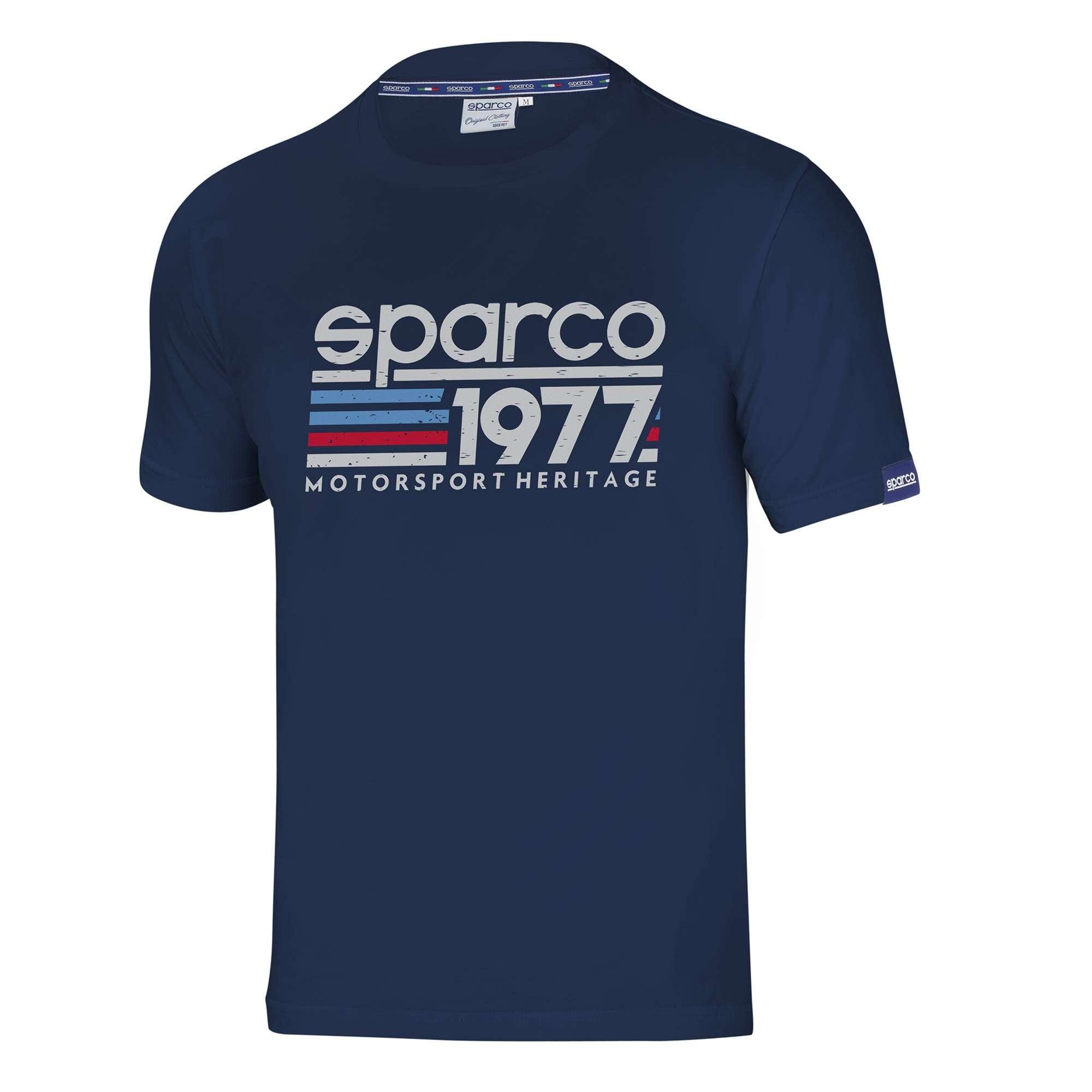 Sparco T-Shirt 1977 blu navy-abbigliamento