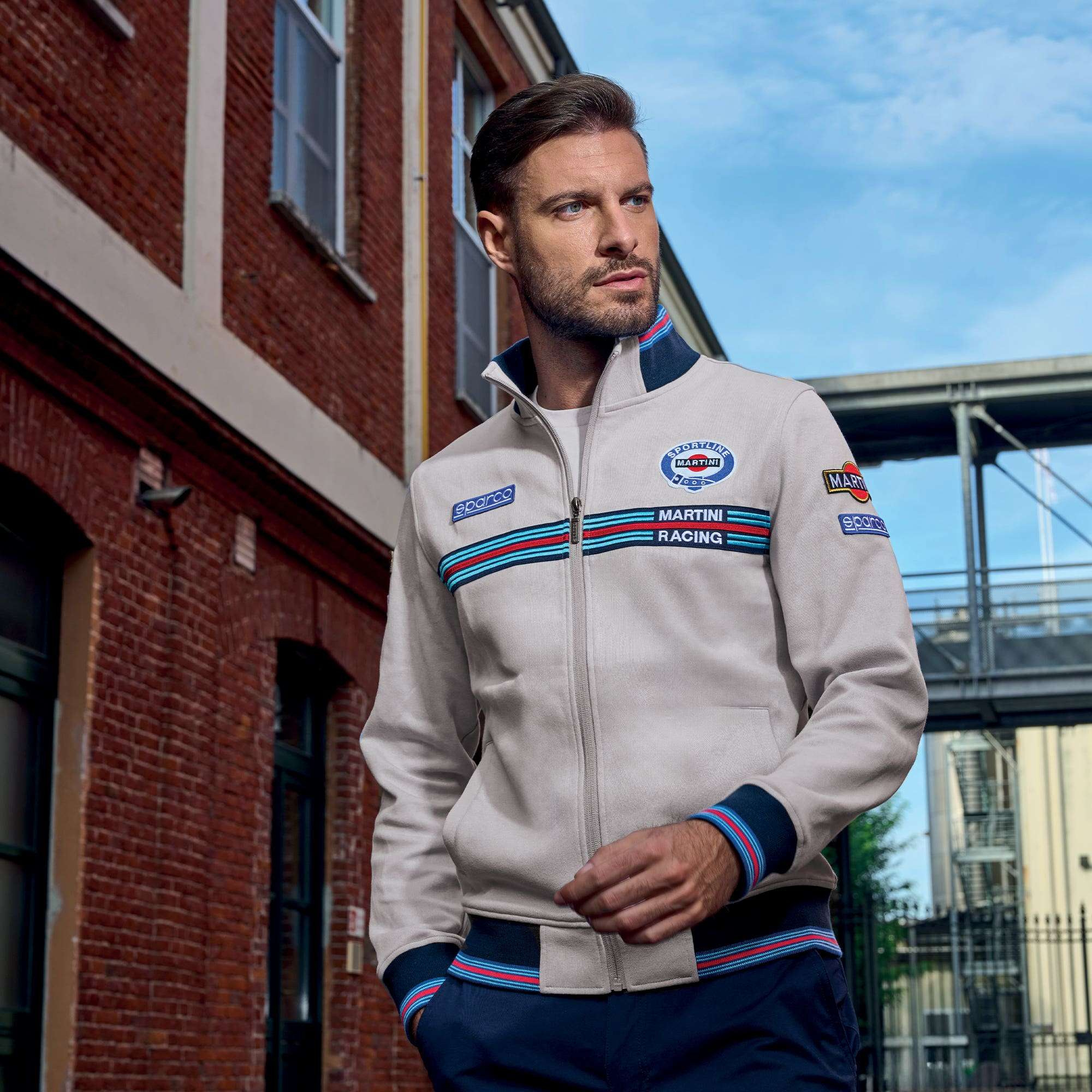 Sparco Felpa Full Zip Martini-R grigio-abbigliamento Sparco Teamwork