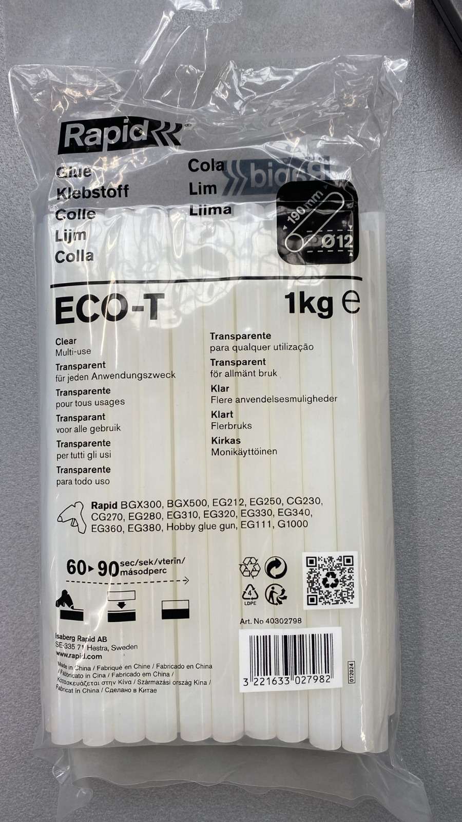 Ricariche Colla trasparente D.12mm sacchetto 1 KG Stanley - STHT1-70431