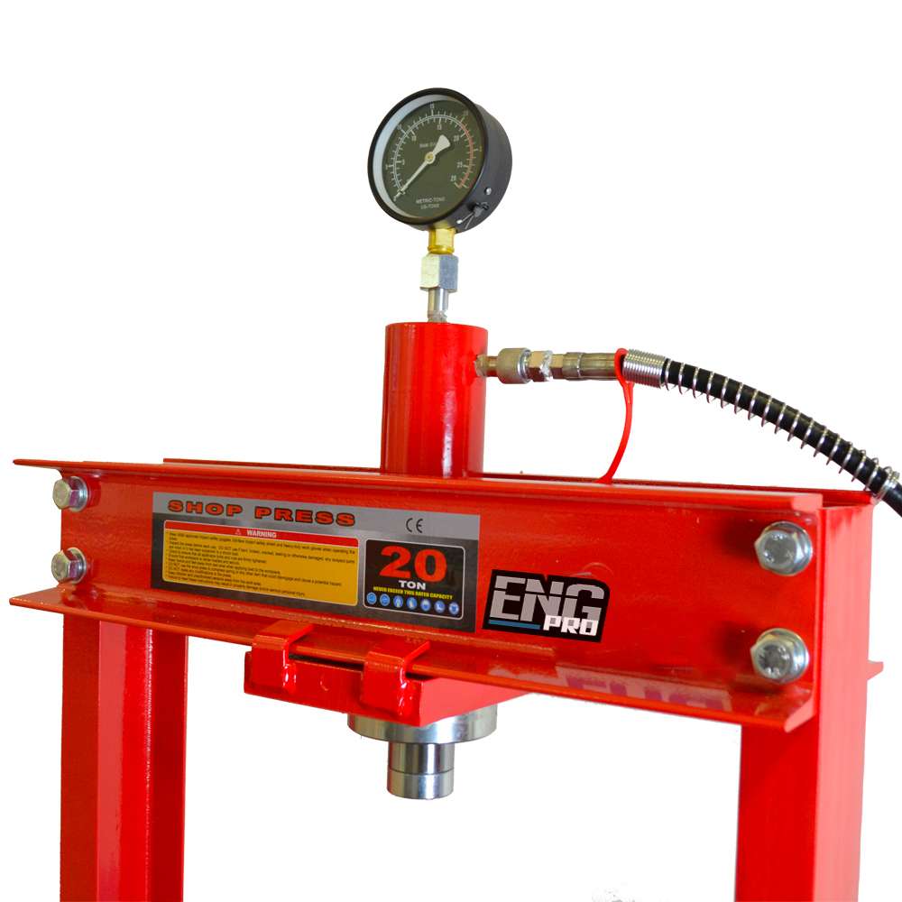 Pressa idraulica manuale 20 t con manometro corsa 200 mm - ENG PRO MA PE PE20