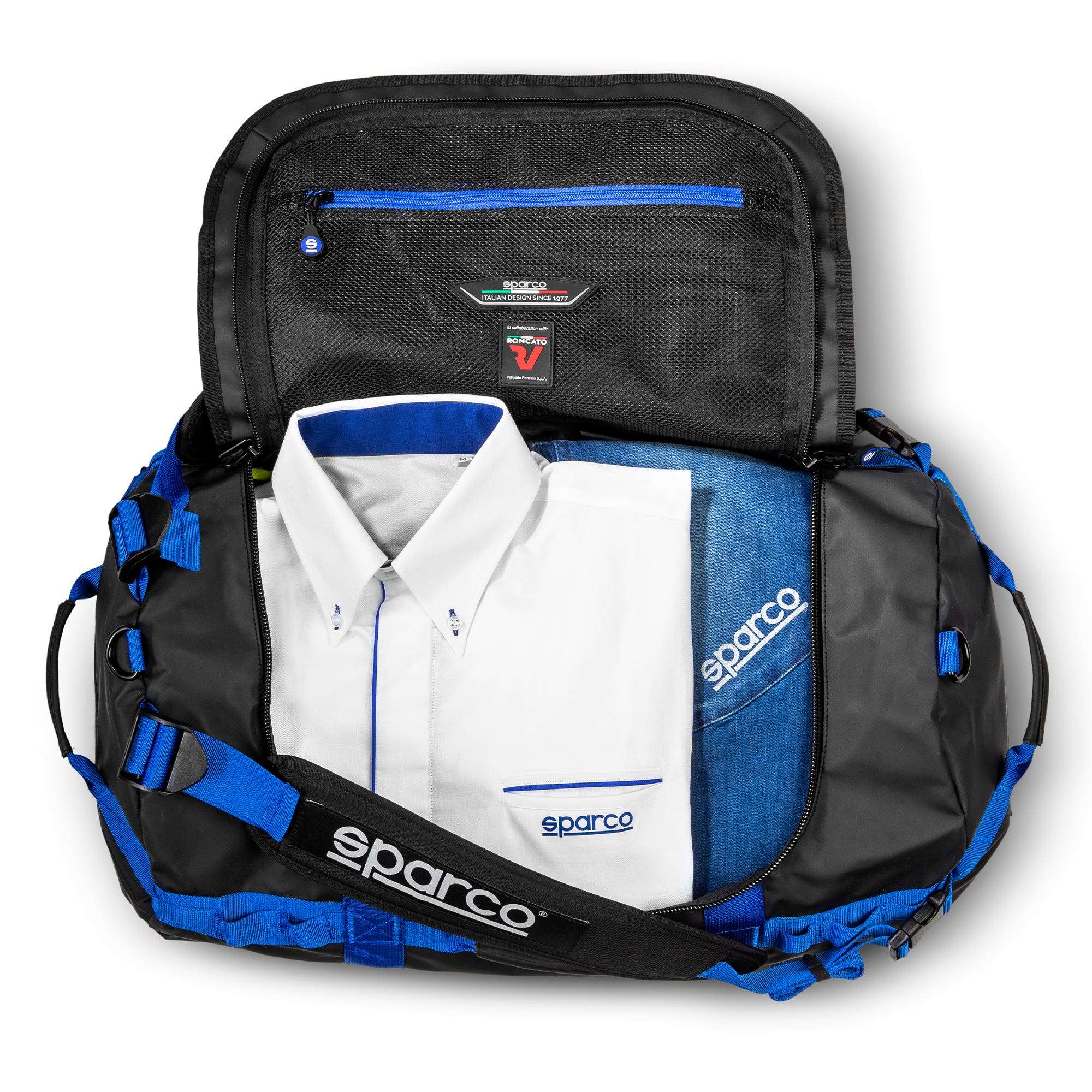Sparco Duffle Bag Small nero/azzurro