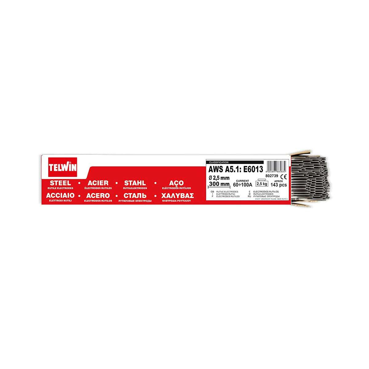 Elettrodi Rutili per Saldatura 2,5 mm 2,5 kg - Telwin - 802739