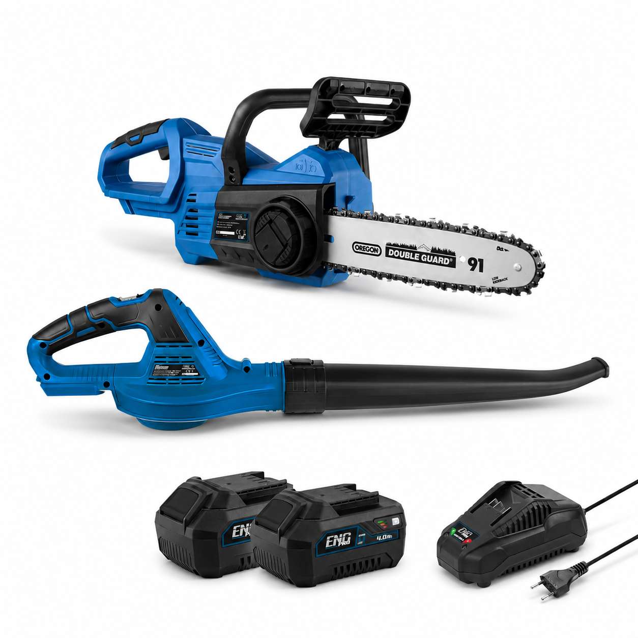 Motosega + Soffiatore + Kit ONE4ALL 2 batterie 4.0 e caricabatteria ENG PRO