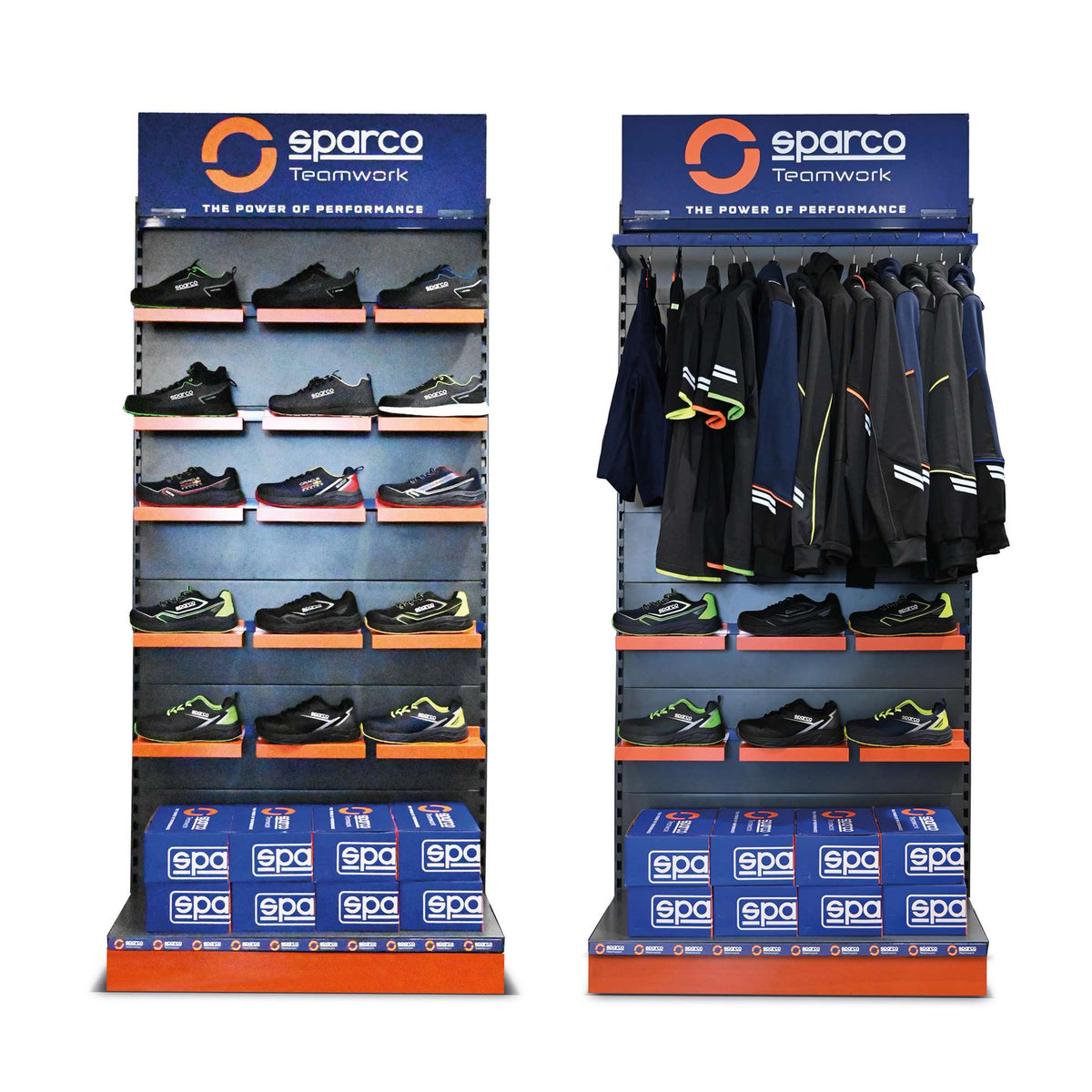 Sparco Espositore Parete 100X56X212 Cm nero/Af Scarpe/Abbigliamento black/fluo/orange scarpe antinfortunistiche da lavoro