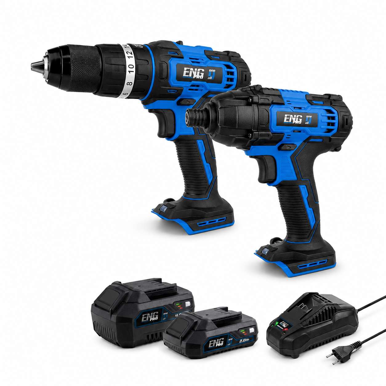 Avvitatore a percussione, Avvitatore a impulsi e 2 Batterie 2/4.0Ah ENG PRO