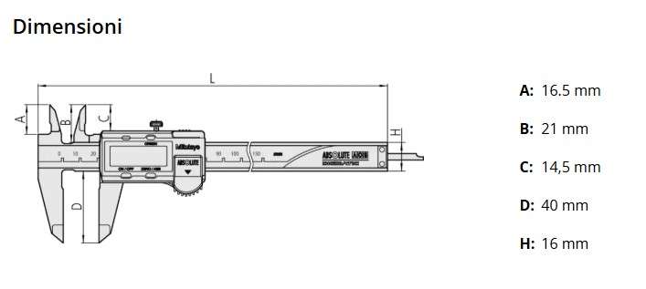 Calibro Digitale ABS AOS 0-150 mm 500-181-30 - Mitutoyo