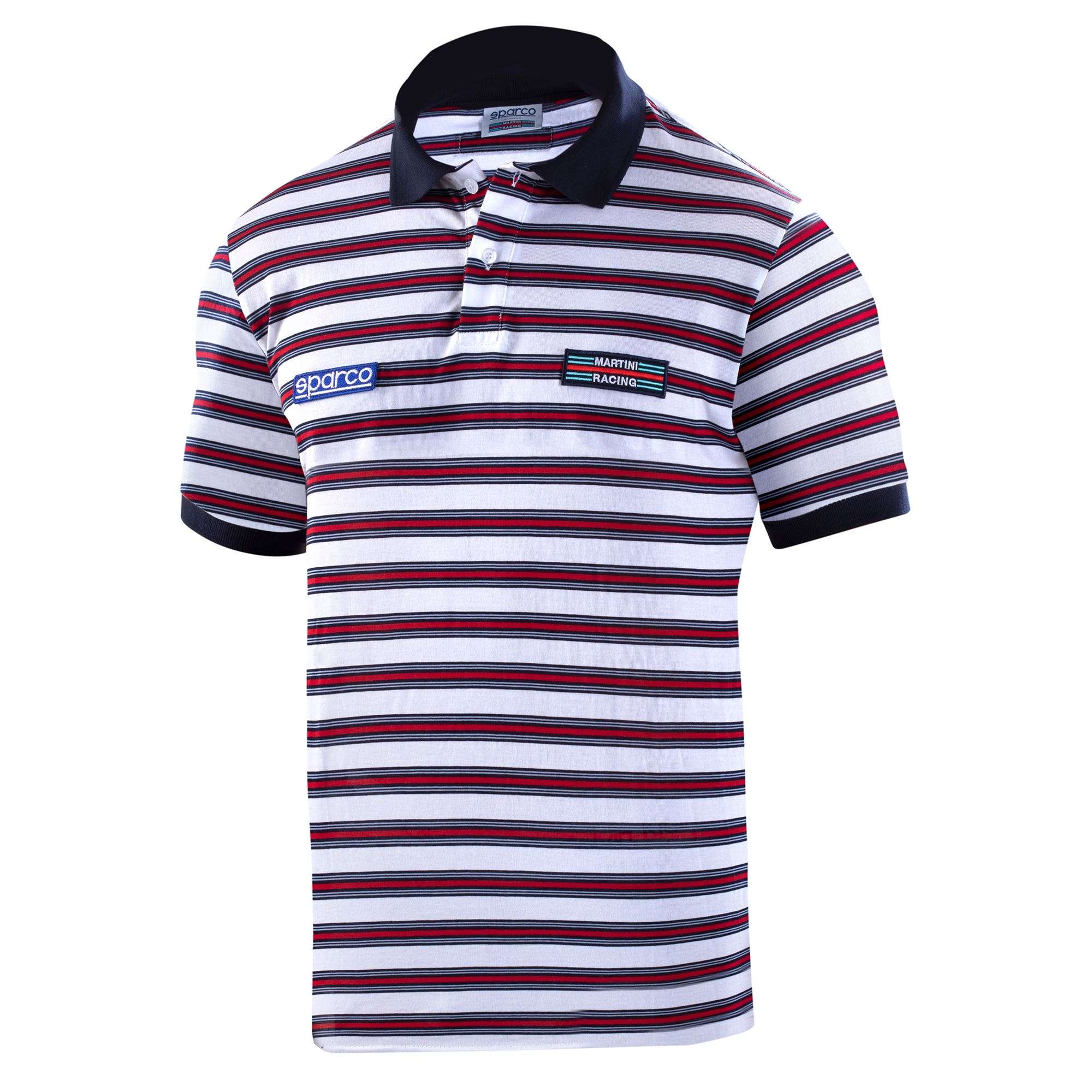 Sparco Polo Replica Sportline Stripes Mart bianco-abbigliamento