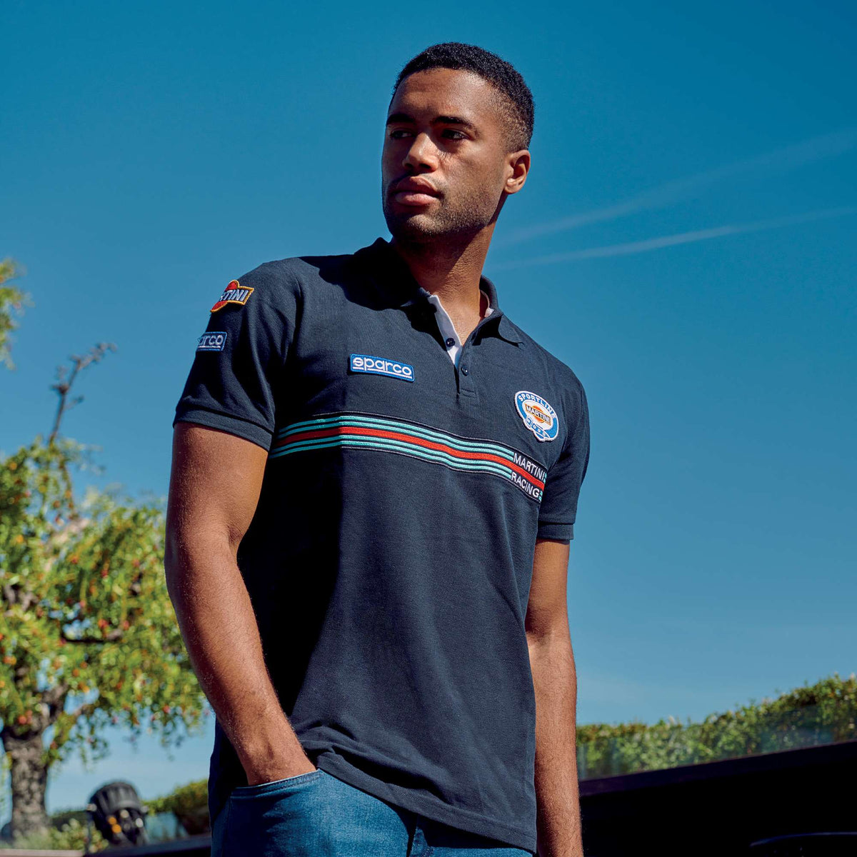 Sparco Polo Replica Martini-R blu-abbigliamento