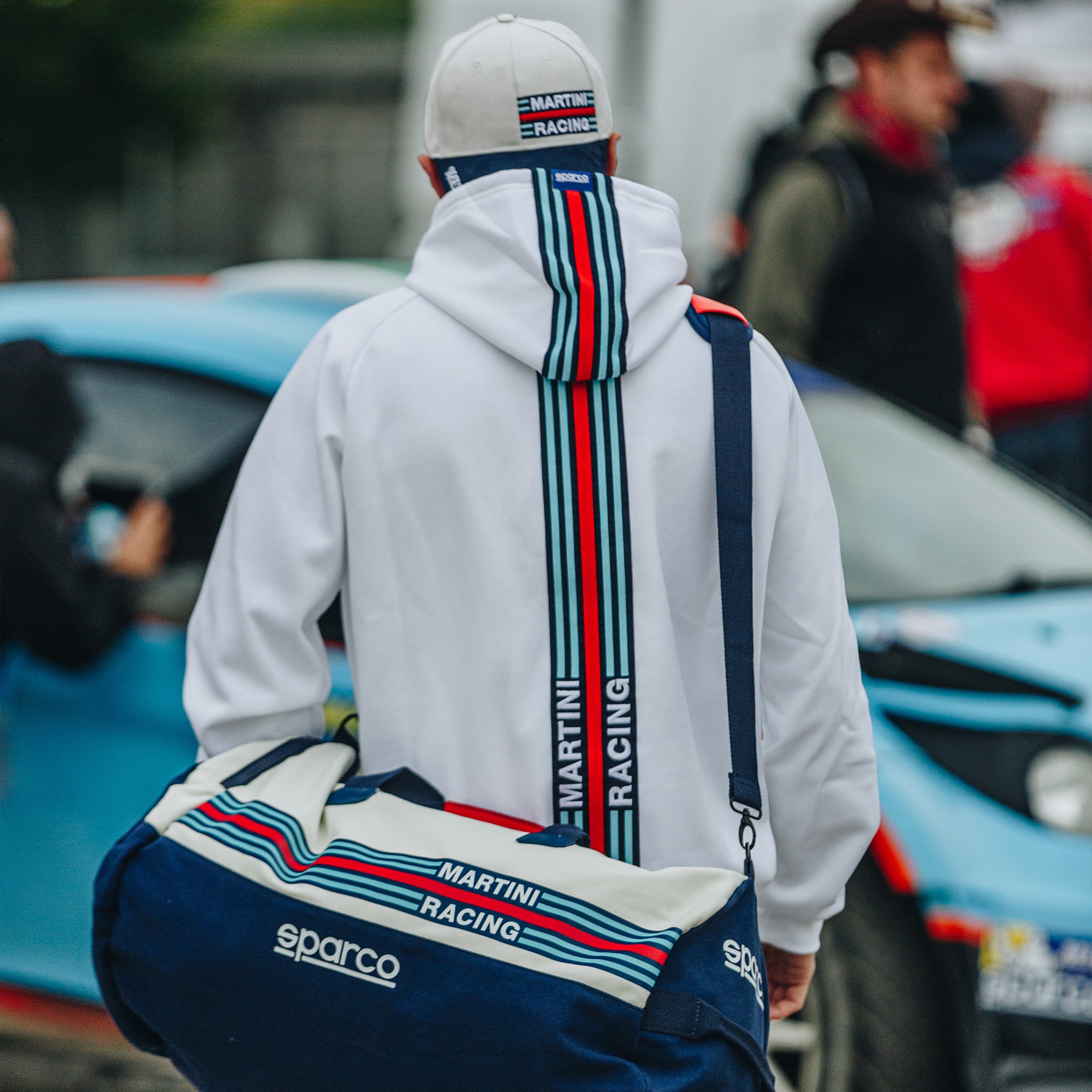 Sparco Hoodie Big Stripes Martini-R bianco