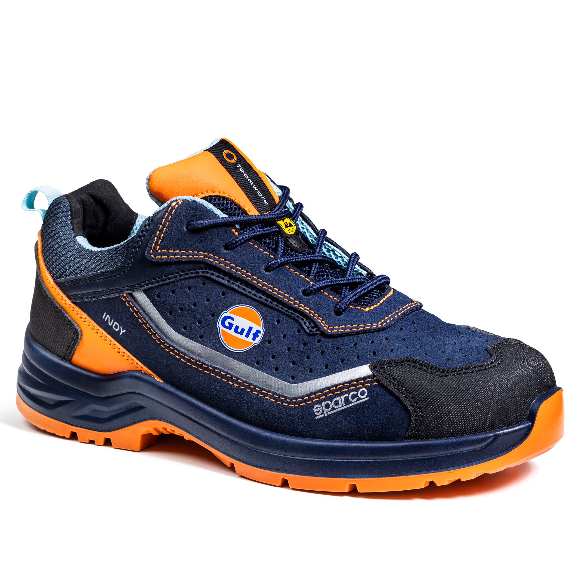 Sparco Scarpe Indy Meteor Gulf S1Ps ESD blu/ arancio fluo arancio fluo ESD FO blu navy/arancio fluo-scarpe antinfortunistiche da lavoro
