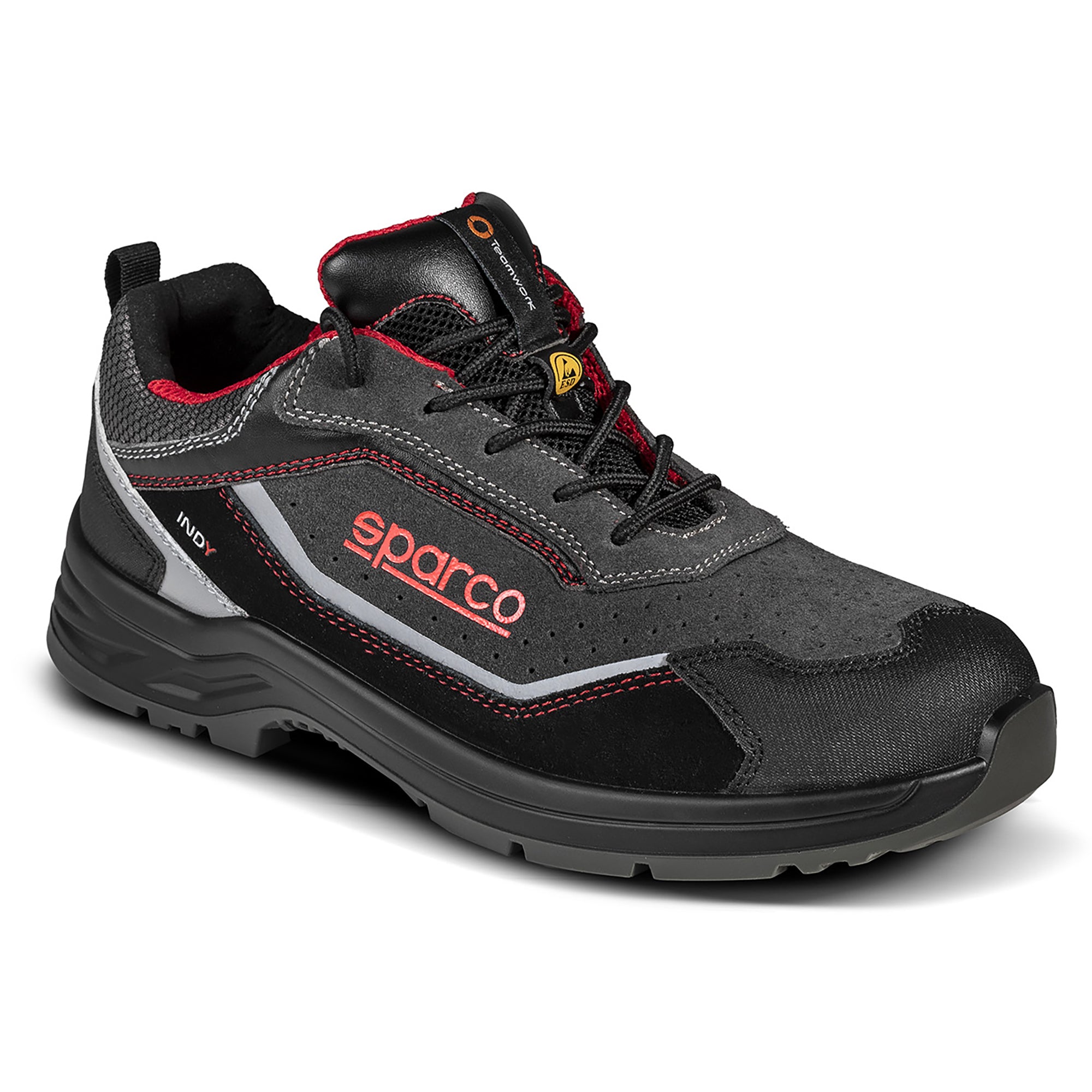 Sparco Scarpa Indy Detroit S1P ESD arancio fluo nero/grigios S1P ESD nero/grigio-scarpe antinfortunistiche da lavoro