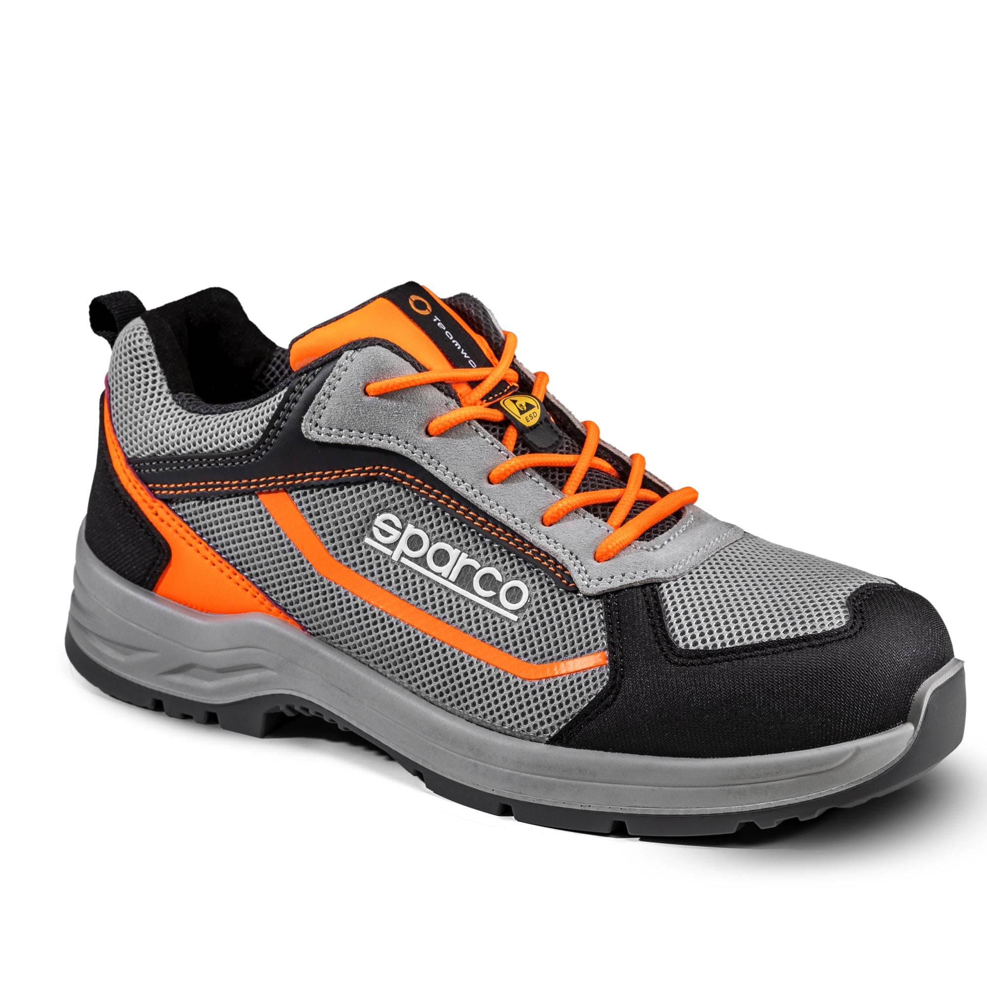 Sparco Scarpa Indy-R S1P ESD Pato S1P ESD FO grigio arancio fluo-scarpe antinfortunistiche da lavoro