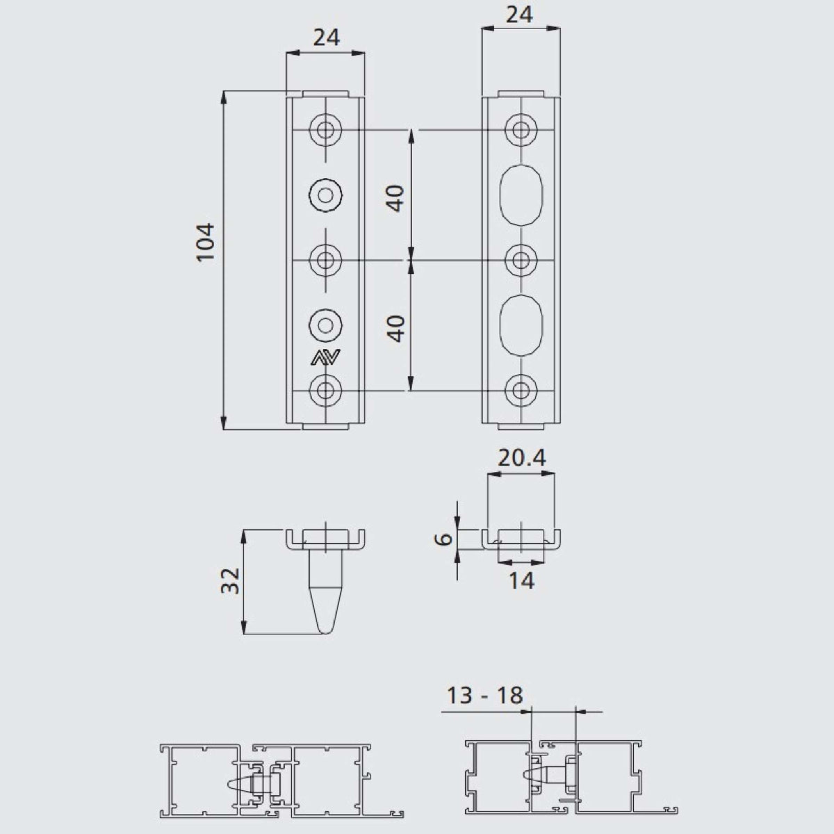 Rostro antiscasso per porte ambidestro INOX - Savio 1459.3