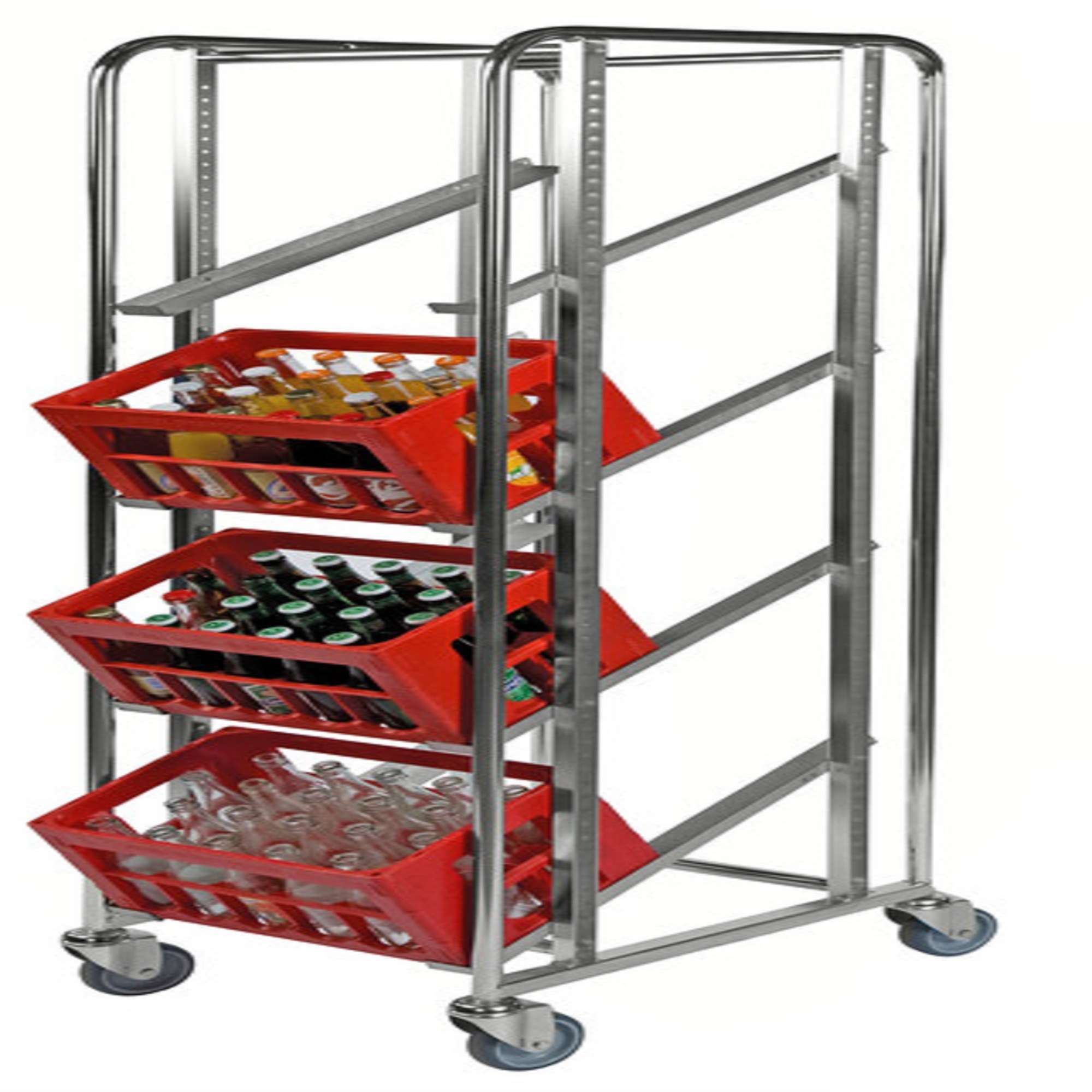 Carrello contenitore regolabile per 4 cassette 410x585x1880 - Kongamek KM165S