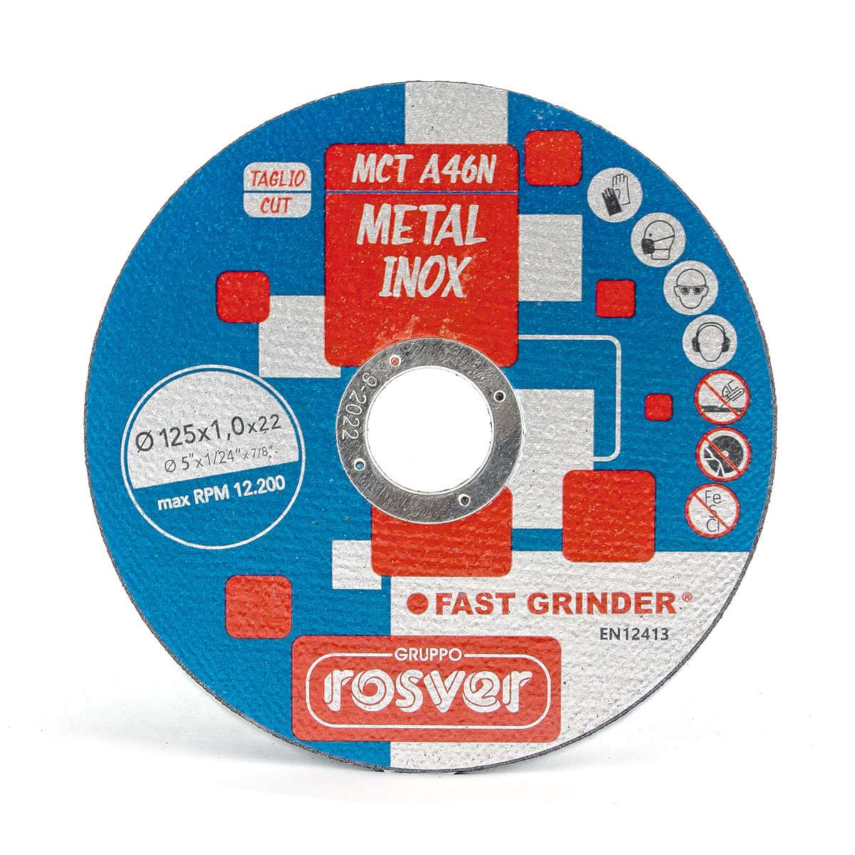 Dischi da taglio 10pz D.115x1x22 A46N per acciaio INOX - Rosver MCT11510A46NP10