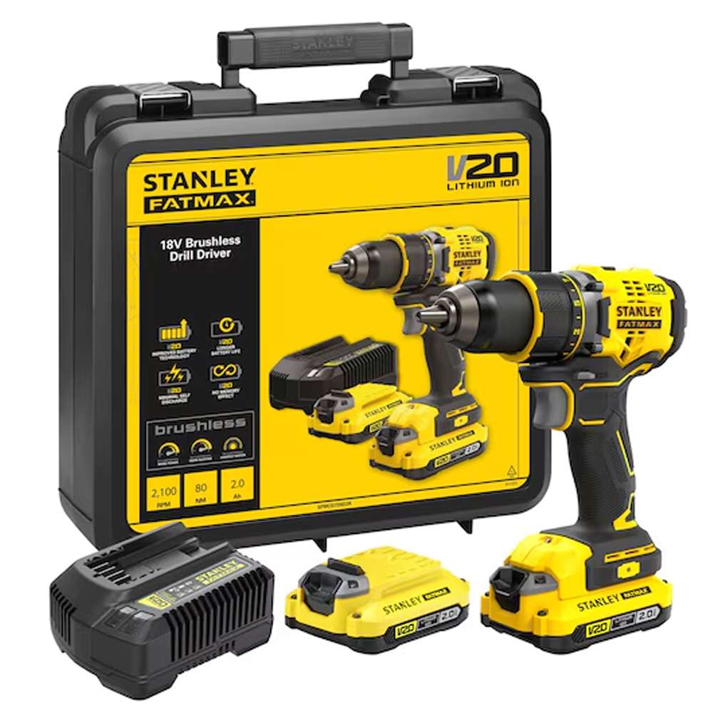 Trapano avvitatore brushless18V V20StanleyFatmax2.0Ah SFMCD720D2K-QW
