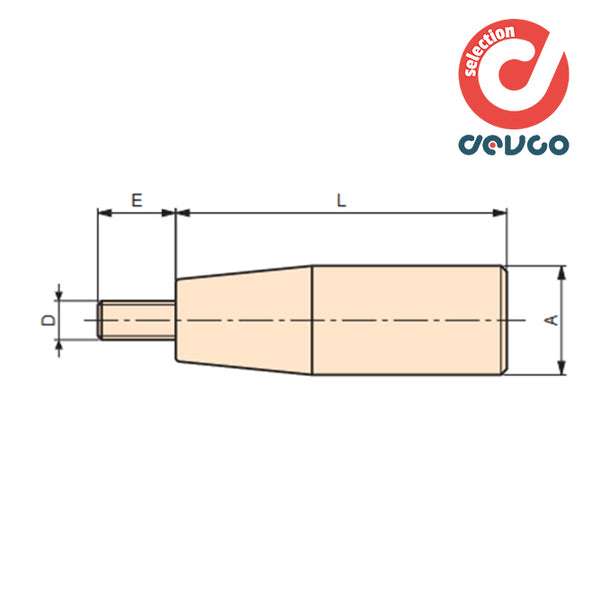 Manopola cilindrica perno fisso mcf/28x85 m10 - Gamm - 6139020