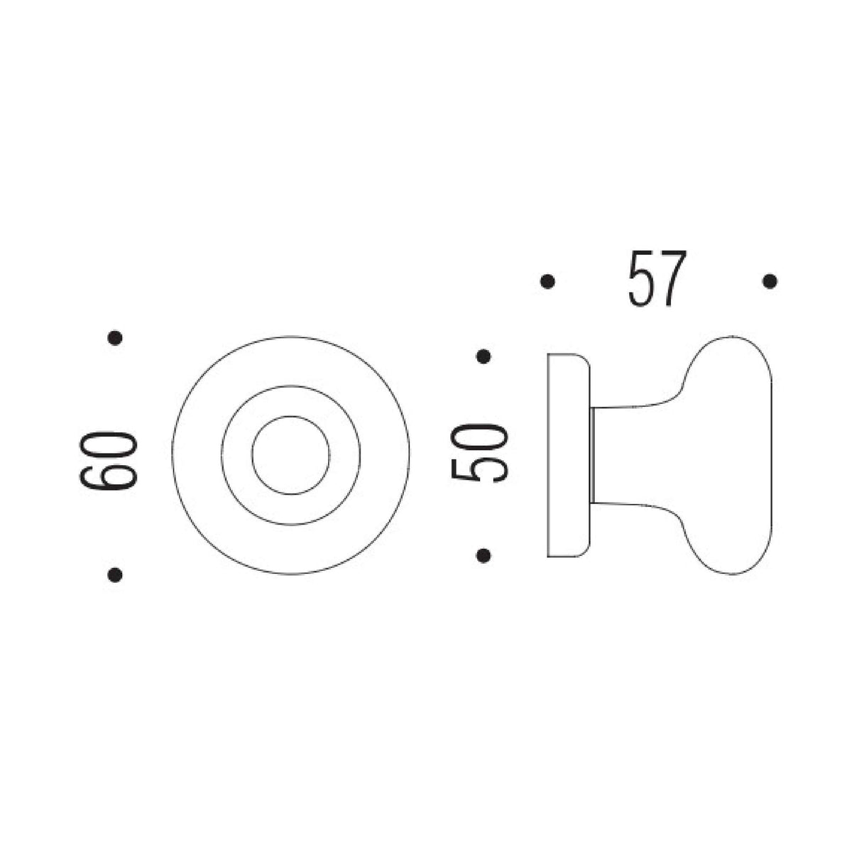 Pomolo Round in ottone D.50mm - Colombo Design ID25FISSO