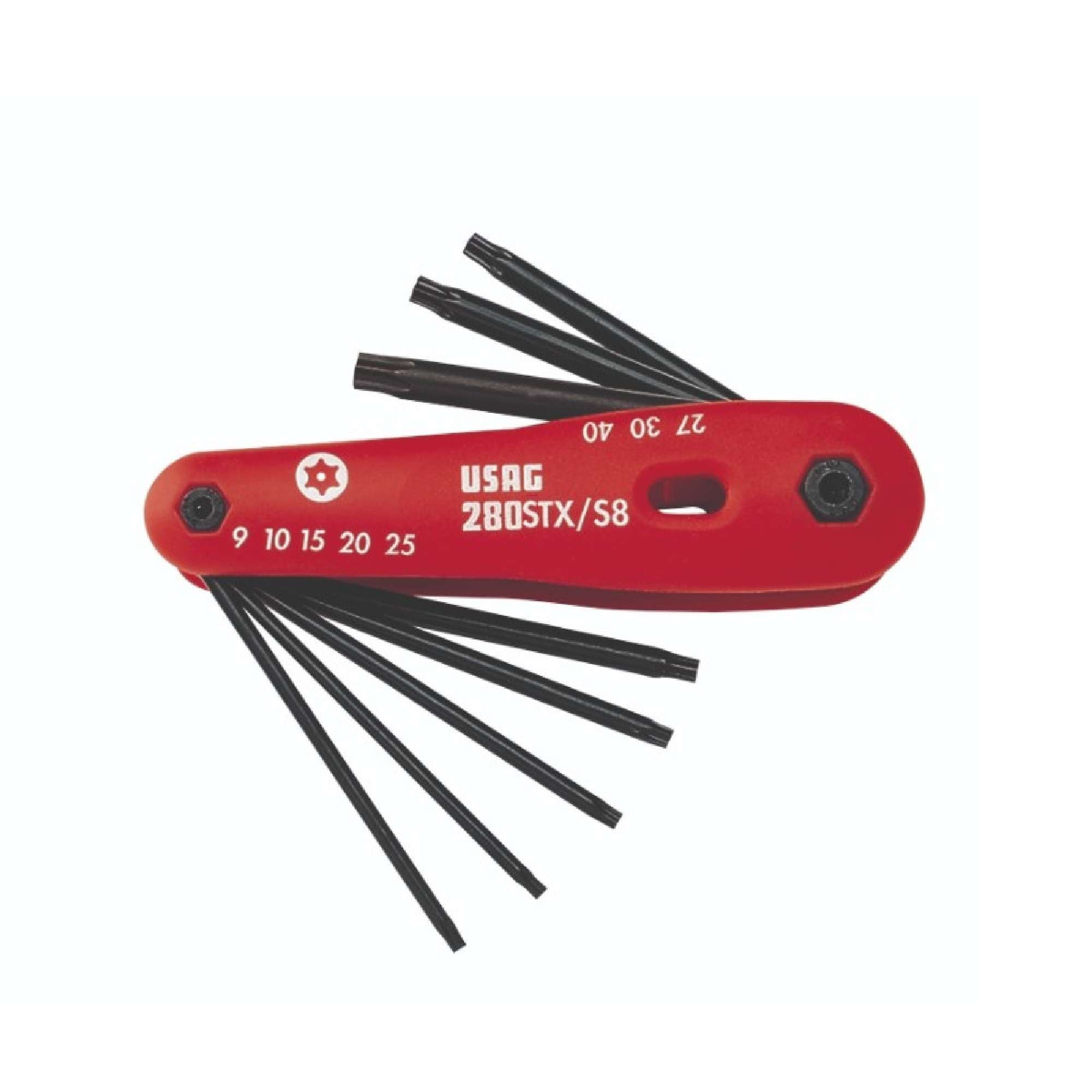 Serie di 8 chiavi maschio per viti con impronta Torx Tamper Resistant - Usag 280STX/S8