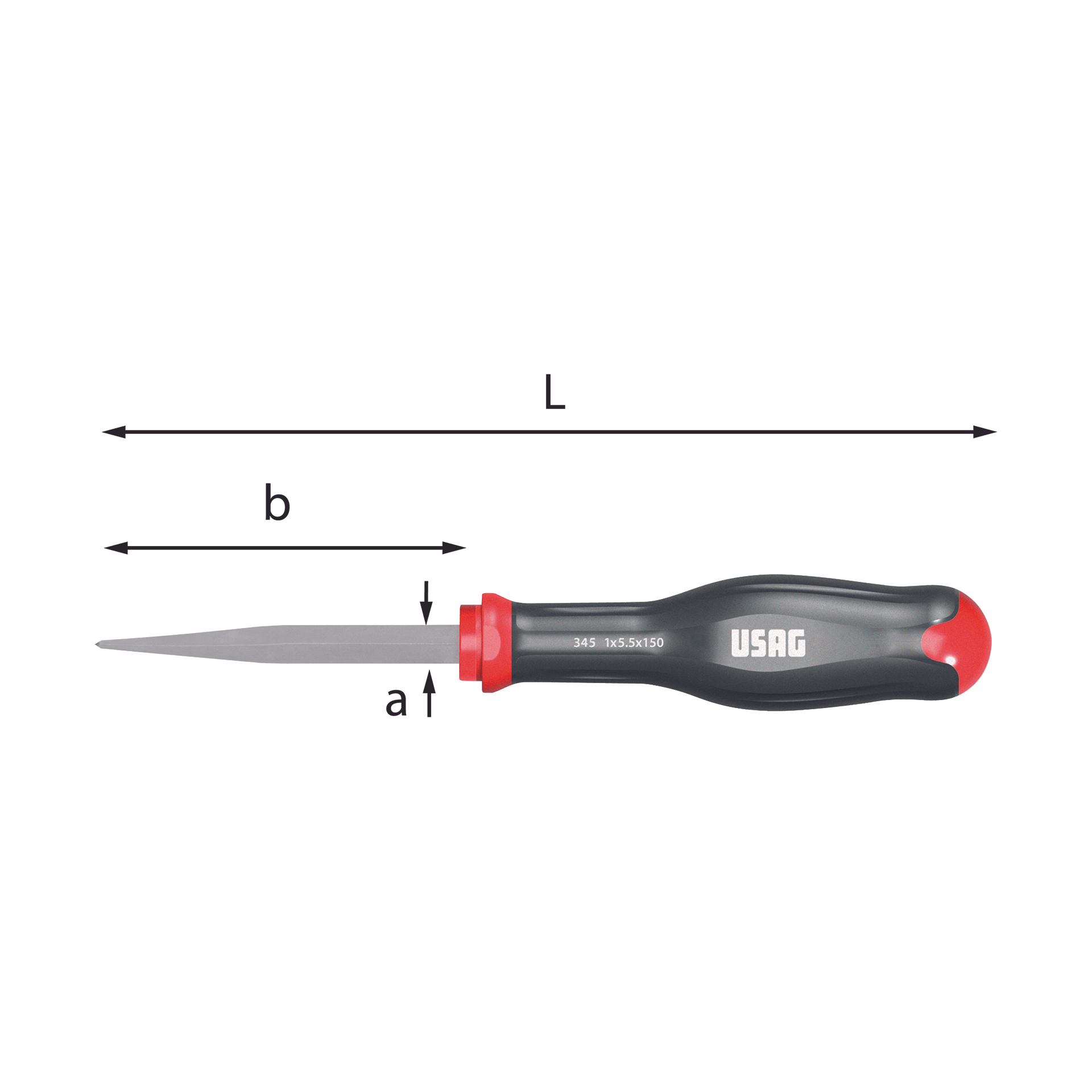 Punteruoli quadri a 8mm b 125mm L 220mm - Usag 345