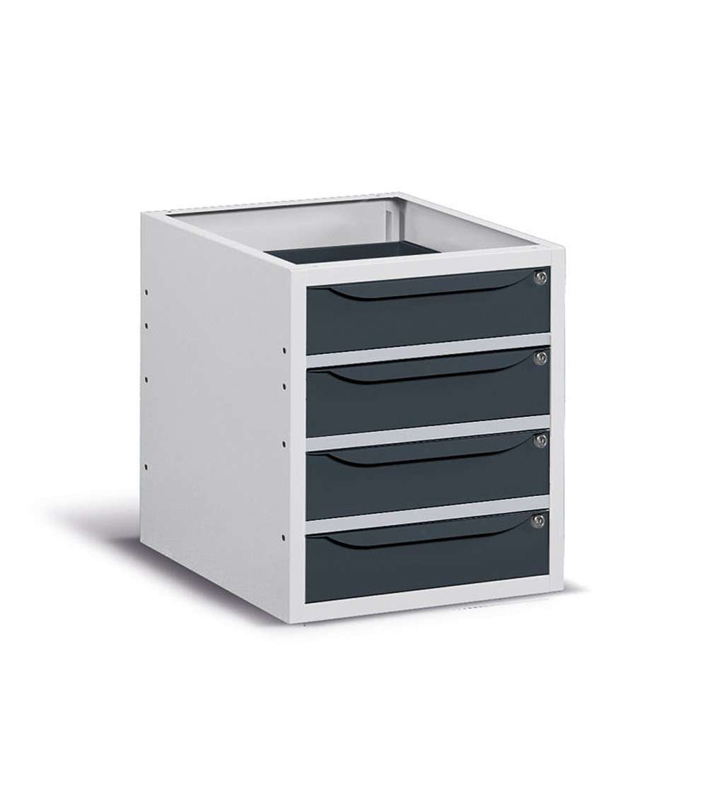 Cassettiera per banco da lavoro 500 X 607 X 570 H - con un cassetto e una porta. portata 25 KG - FAMI FBG03S50C0003PD - Antracite/Grigio