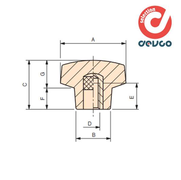 Volantino a 6 lobi VB/30 m8 - Gamm - 6113030