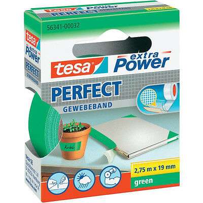Nastro adesivo 19mmX2,75m telato verde EXTRA POWER PERFECT TESA 56341