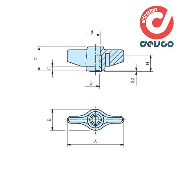 Galletto di fissaggio GB/48/fp m6 pz.2 - Gamm - 6309010