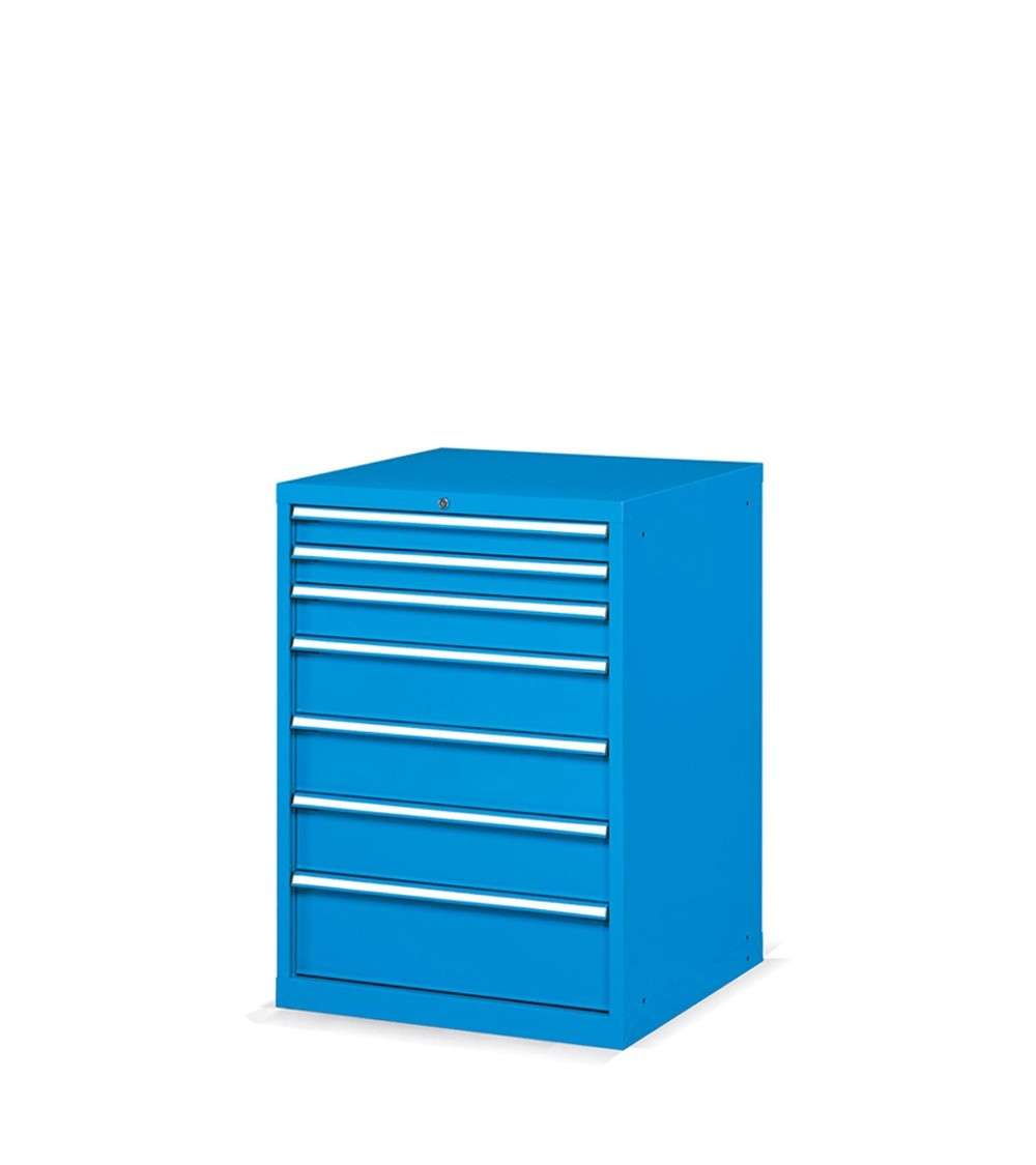 Armadio con 7 cassetti per officina industriale 717 X 726 X 1000 H - ESTRAZIONE SEMPLICE PARZIALE - FAMI FAG20401204 - Blu