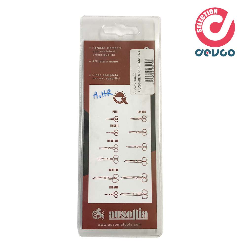 Forbice unghie manicure gambo retto punta lancia curve - 13430 - Ausonia