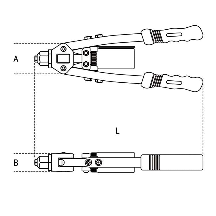 Rivettatrice manuale potenza compatta a 3 griffe 330mm - Beta