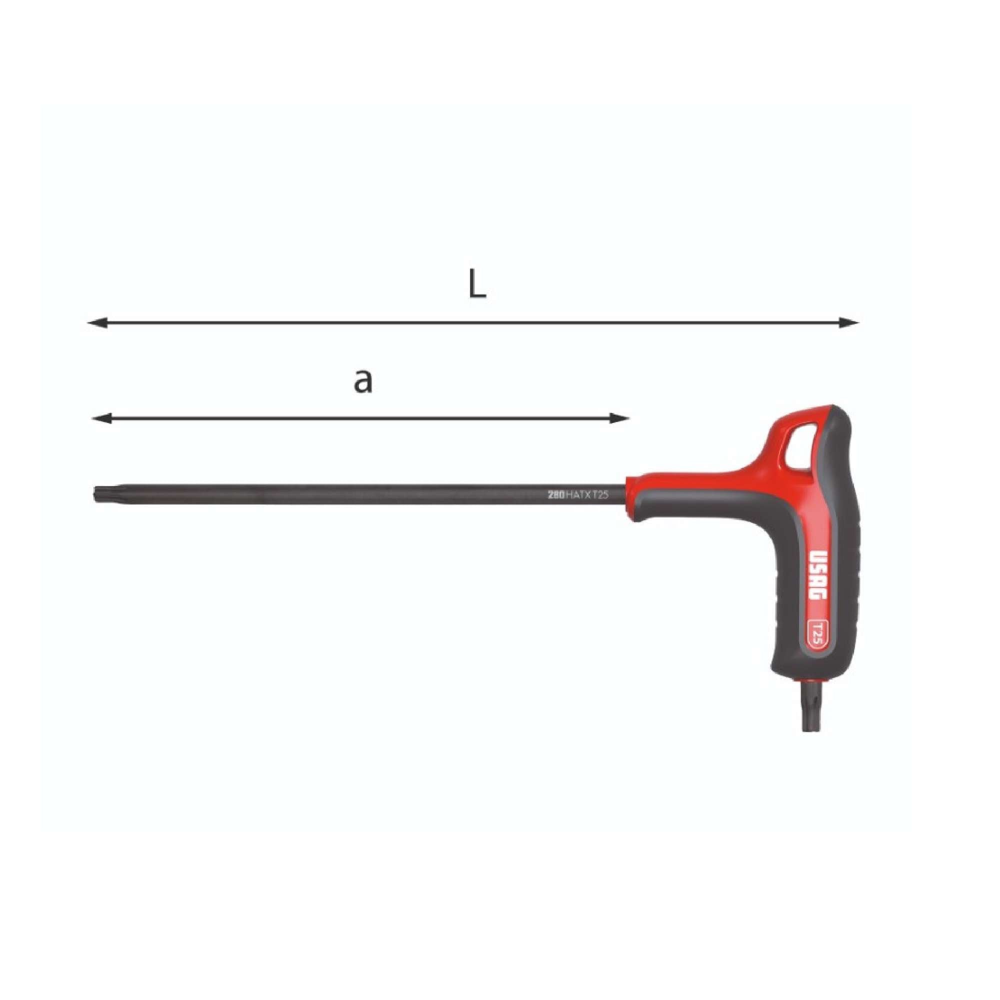 Chiavi maschio piegate con impugnatura per viti con impronta Torx - Usag 280 HATX