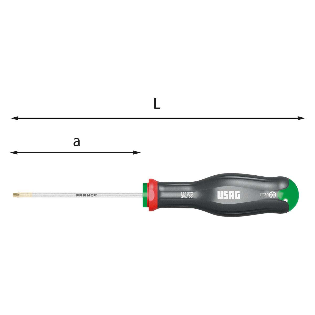 Giraviti per viti con impronta TORX 324 STX T25x100 L.220mm M3 - Usag