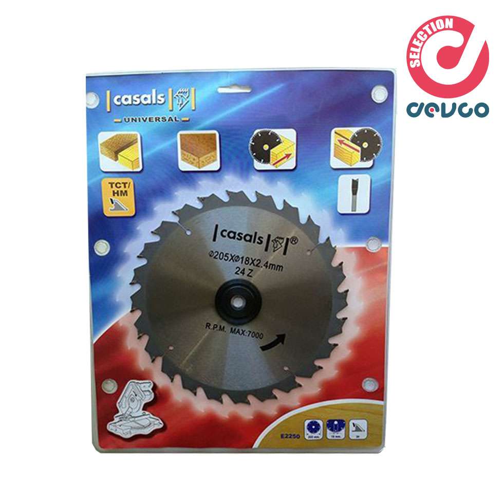 Disco per sega circolare per legno 205mm 24 denti - Casals - E2250